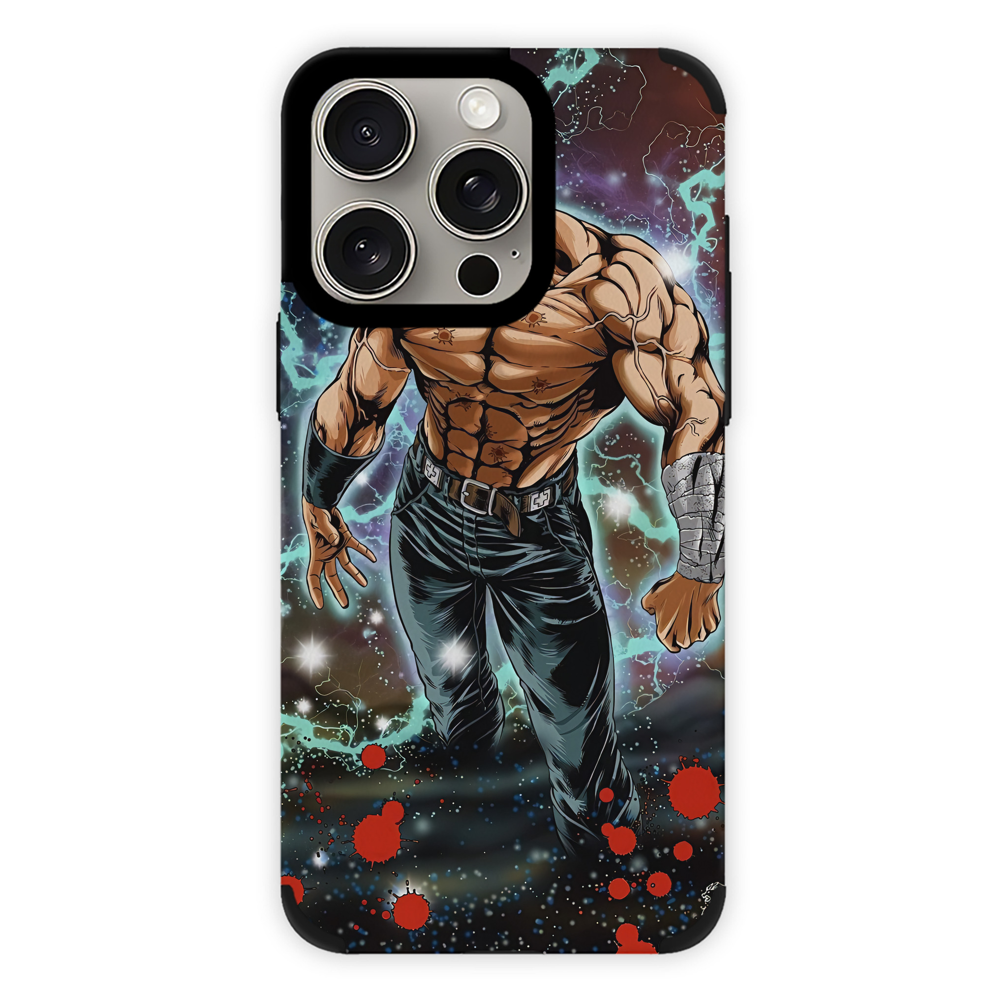 （画像用） 北斗の拳 Fist of the North Star 【iPhone15ProMax対応】 PUレザー スマホケース 耐衝撃＆黄変防止