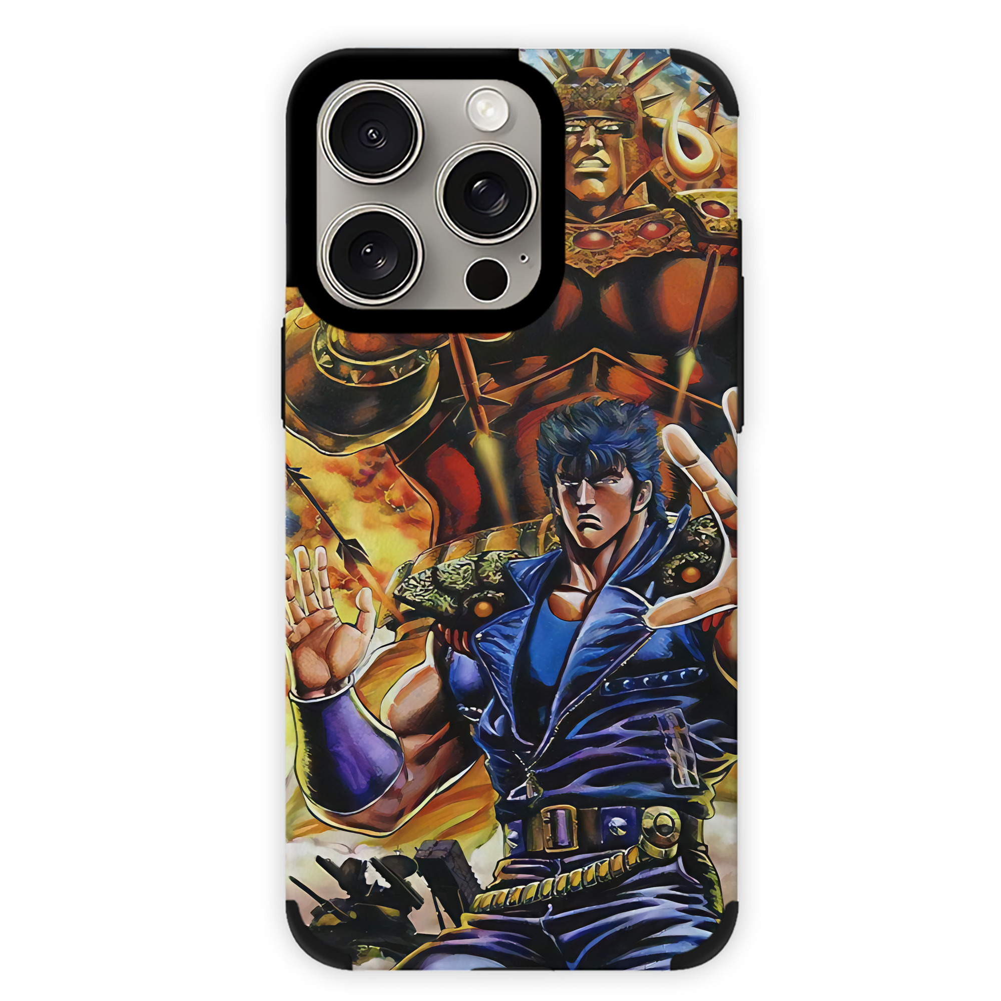 （画像用） 北斗の拳 Fist of the North Star 【iPhone15ProMax対応】 PUレザー スマホケース 耐衝撃＆黄変防止