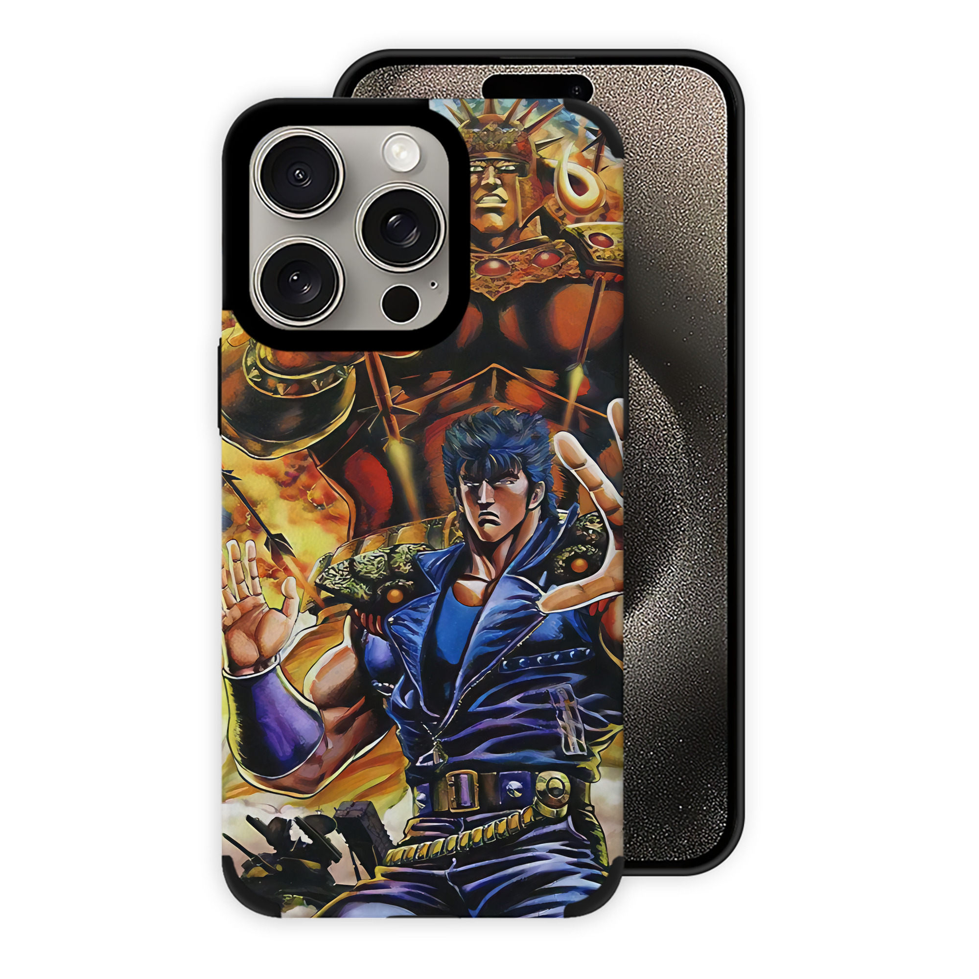 （画像用） 北斗の拳 Fist of the North Star 【iPhone15ProMax対応】 PUレザー スマホケース 耐衝撃＆黄変防止