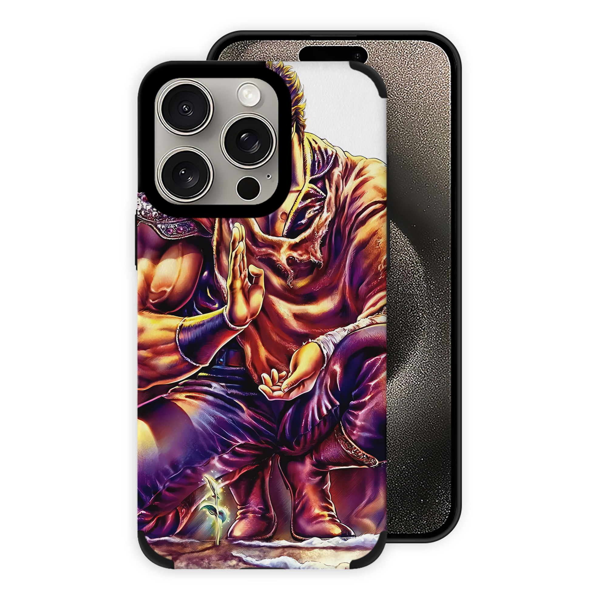 （画像用） 北斗の拳 Fist of the North Star 【iPhone15ProMax対応】 PUレザー スマホケース 耐衝撃＆黄変防止
