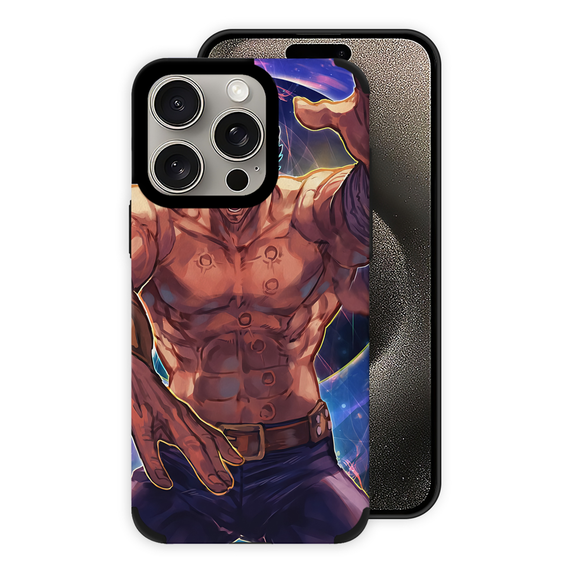 （画像用） 北斗の拳 Fist of the North Star 【iPhone15ProMax対応】 PUレザー スマホケース 耐衝撃＆黄変防止
