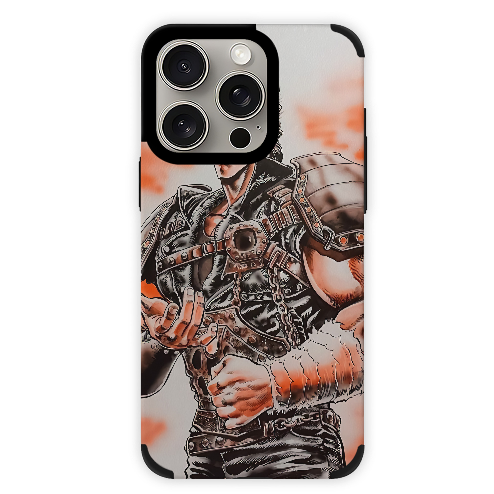 （画像用） 北斗の拳 Fist of the North Star 【iPhone15ProMax対応】 PUレザー スマホケース 耐衝撃＆黄変防止