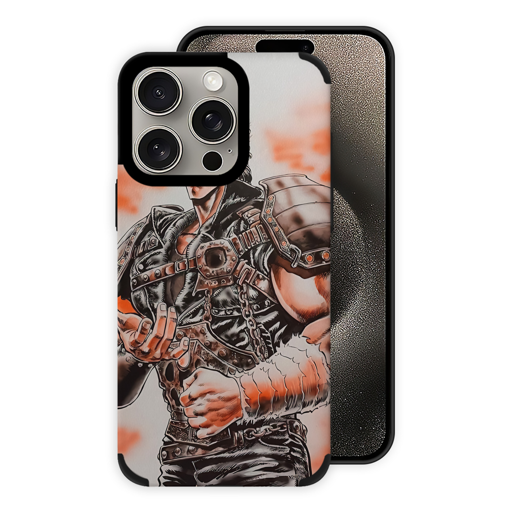 （画像用） 北斗の拳 Fist of the North Star 【iPhone15ProMax対応】 PUレザー スマホケース 耐衝撃＆黄変防止