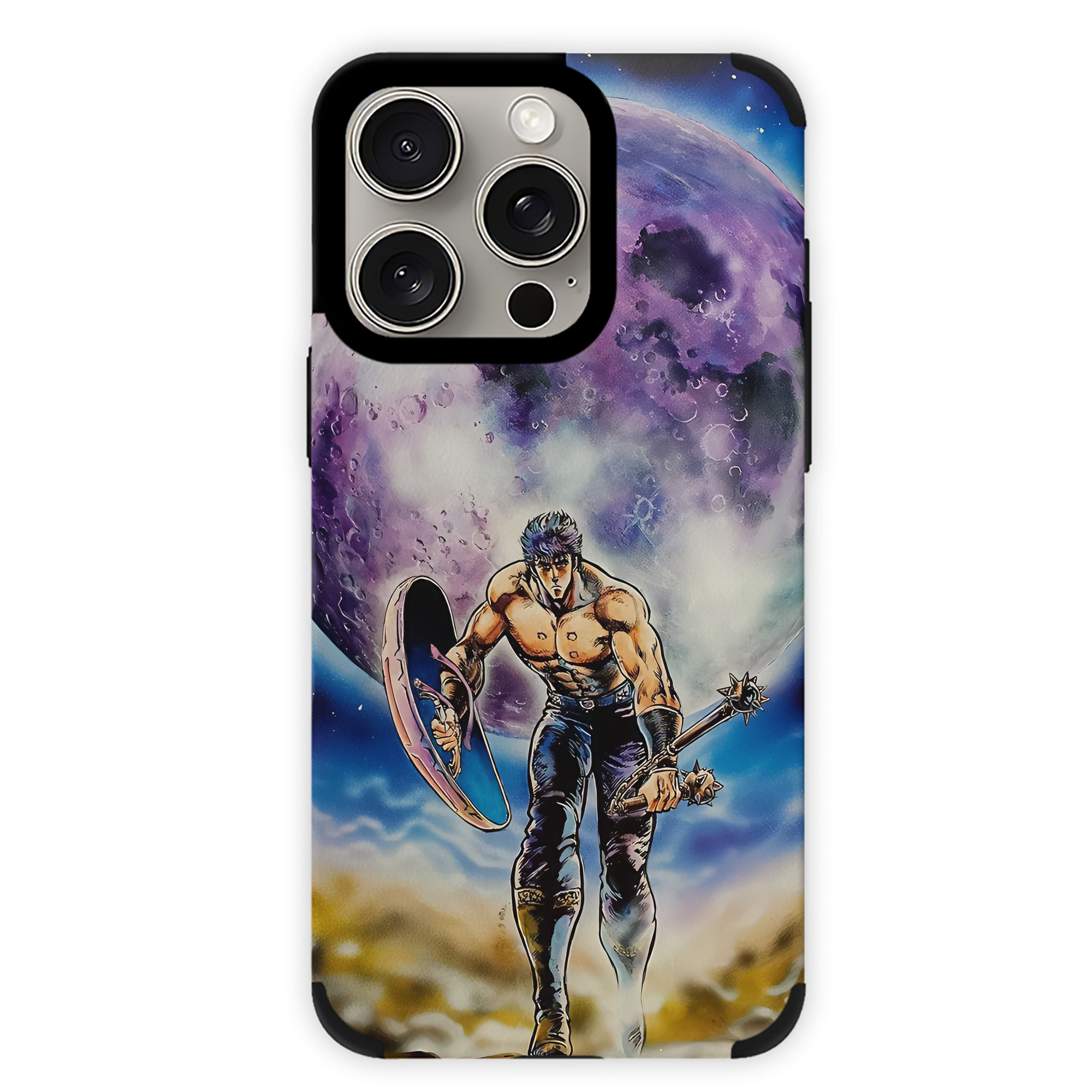 （画像用） 北斗の拳 Fist of the North Star 【iPhone15ProMax対応】 PUレザー スマホケース 耐衝撃＆黄変防止