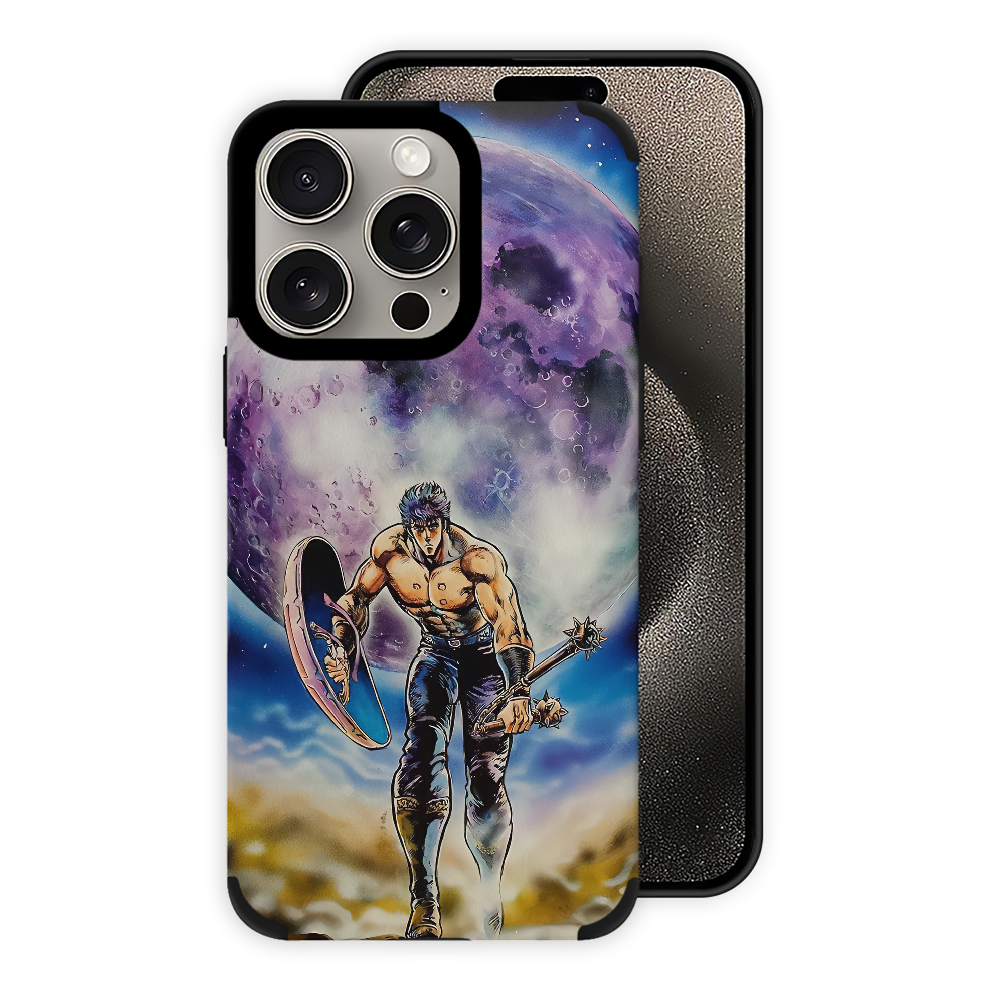 （画像用） 北斗の拳 Fist of the North Star 【iPhone15ProMax対応】 PUレザー スマホケース 耐衝撃＆黄変防止
