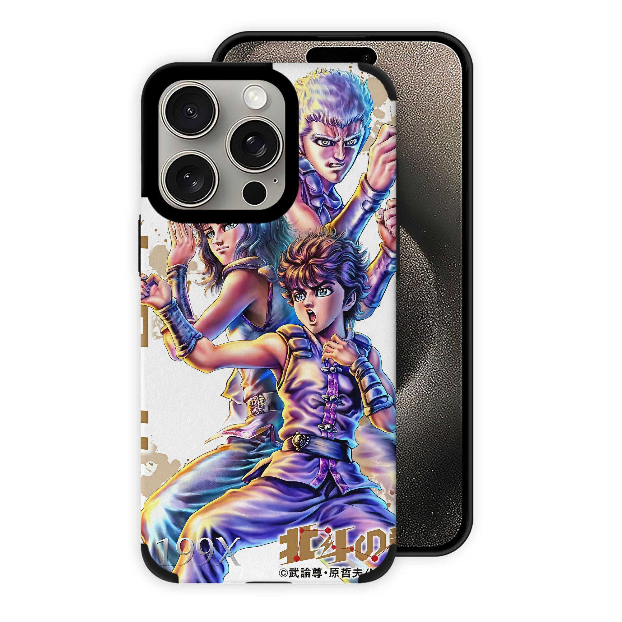 （画像用） 北斗の拳 Fist of the North Star 【iPhone15ProMax対応】 PUレザー スマホケース 耐衝撃＆黄変防止