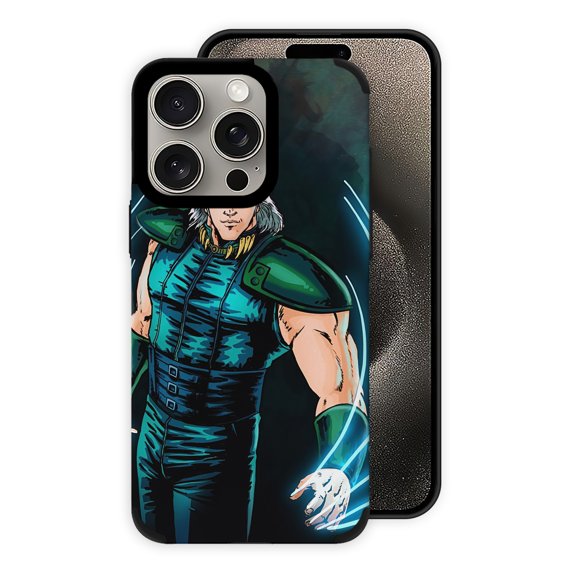 （画像用） 北斗の拳 Fist of the North Star 【iPhone15ProMax対応】 PUレザー スマホケース 耐衝撃＆黄変防止