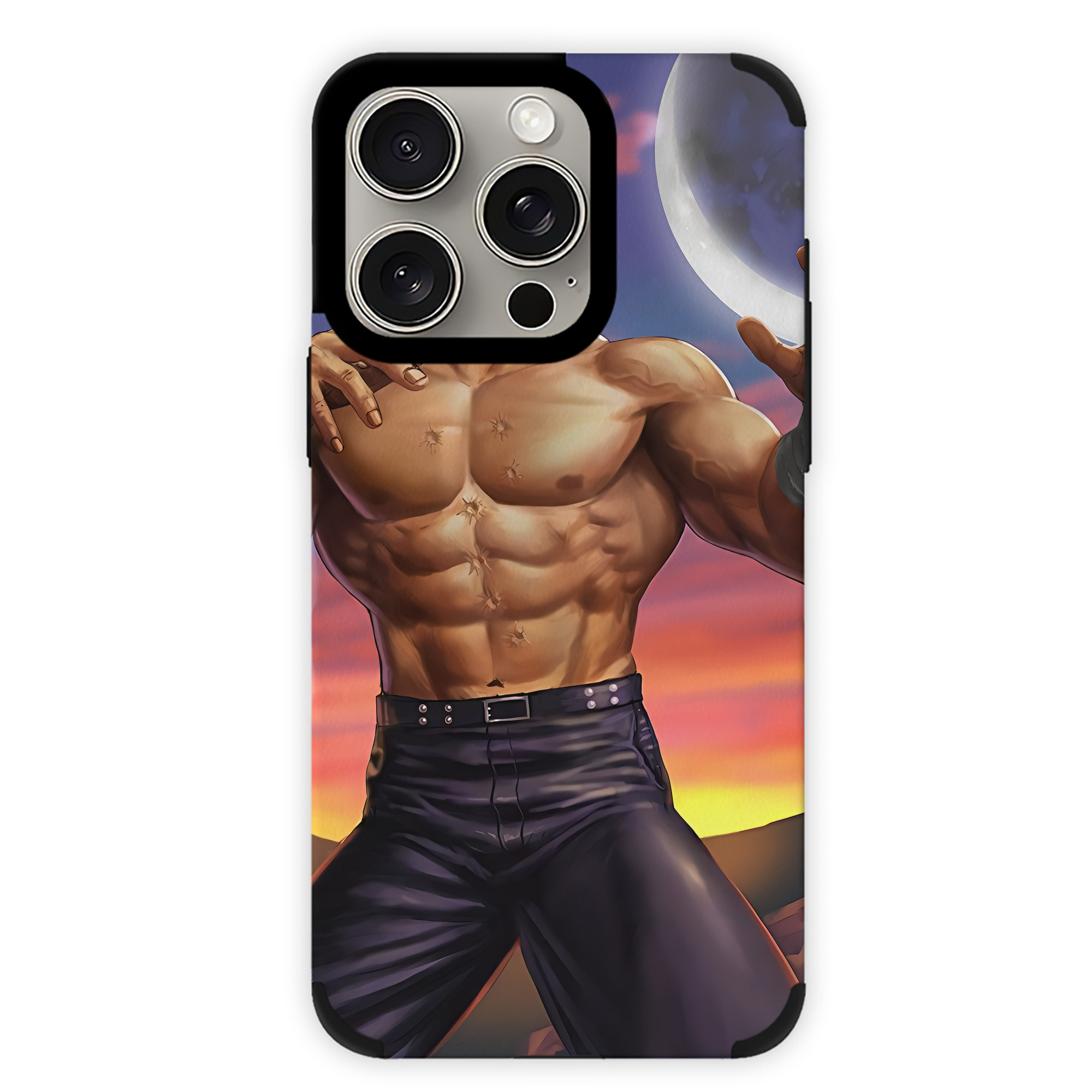 （画像用） 北斗の拳 Fist of the North Star 【iPhone15ProMax対応】 PUレザー スマホケース 耐衝撃＆黄変防止