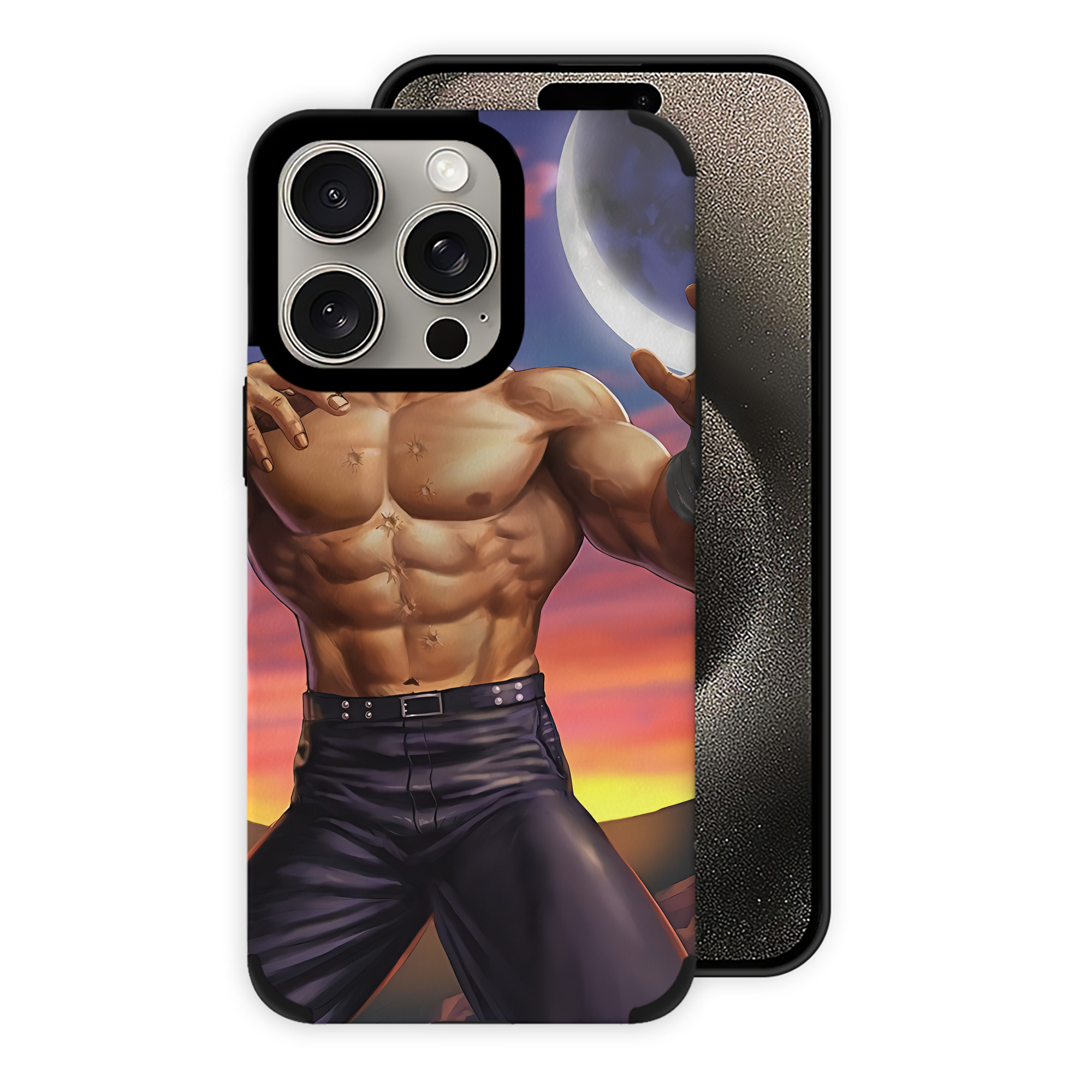（画像用） 北斗の拳 Fist of the North Star 【iPhone15ProMax対応】 PUレザー スマホケース 耐衝撃＆黄変防止