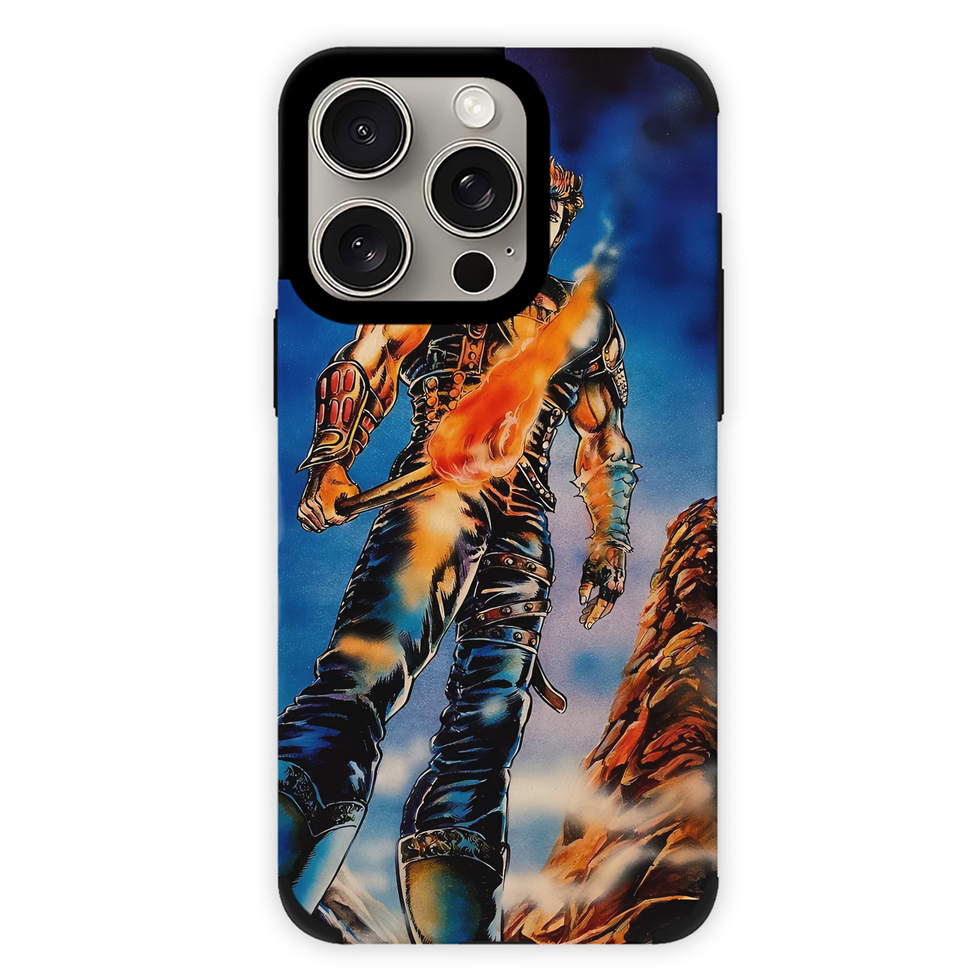 （画像用） 北斗の拳 Fist of the North Star 【iPhone15ProMax対応】 PUレザー スマホケース 耐衝撃＆黄変防止