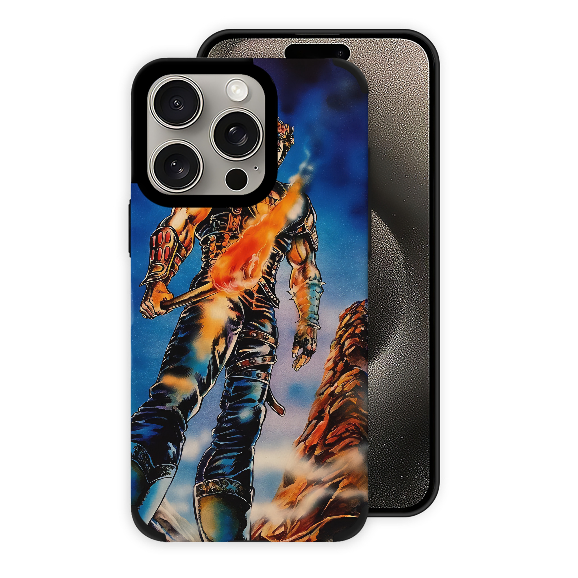 （画像用） 北斗の拳 Fist of the North Star 【iPhone15ProMax対応】 PUレザー スマホケース 耐衝撃＆黄変防止