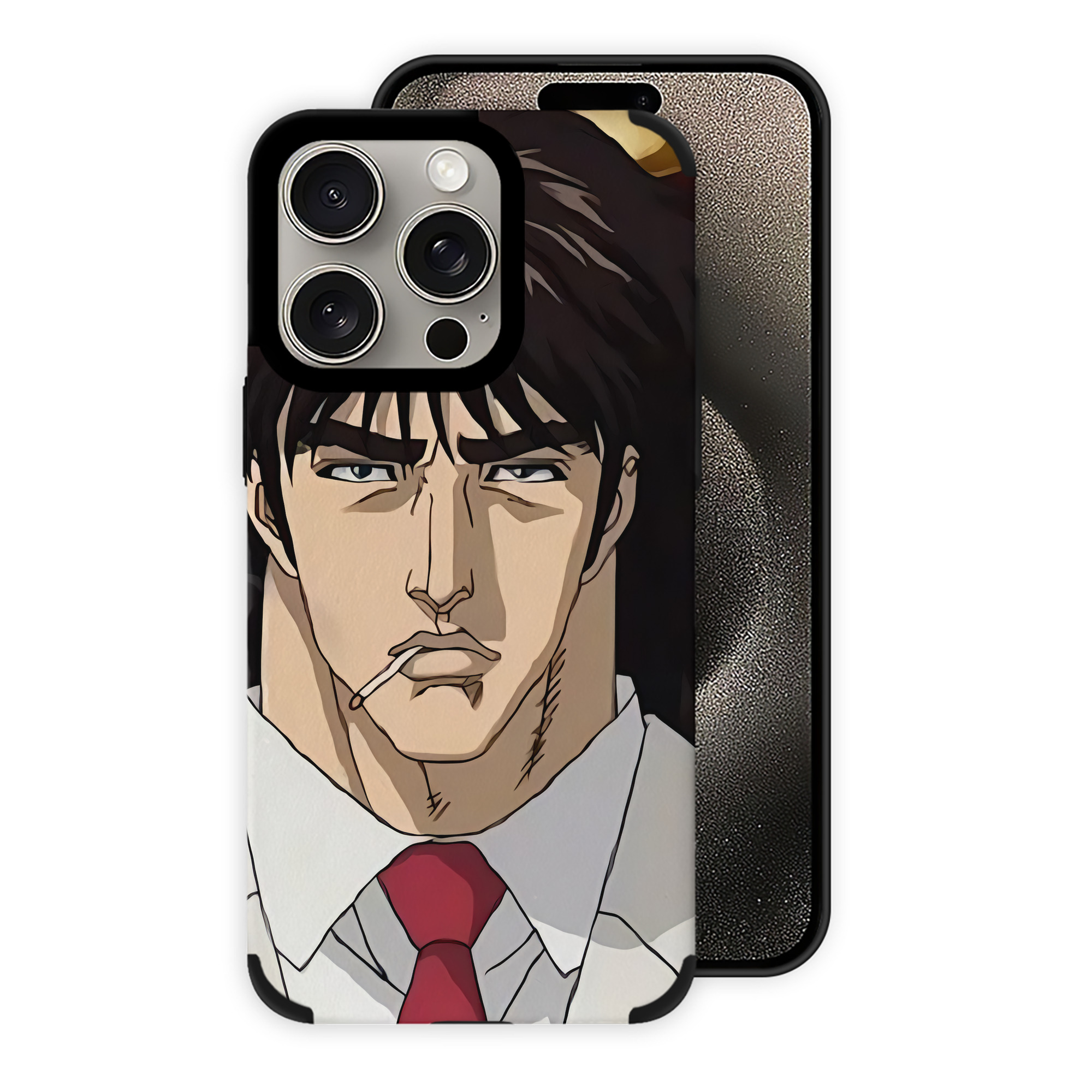 （画像用） 北斗の拳 Fist of the North Star 【iPhone15ProMax対応】 PUレザー スマホケース 耐衝撃＆黄変防止