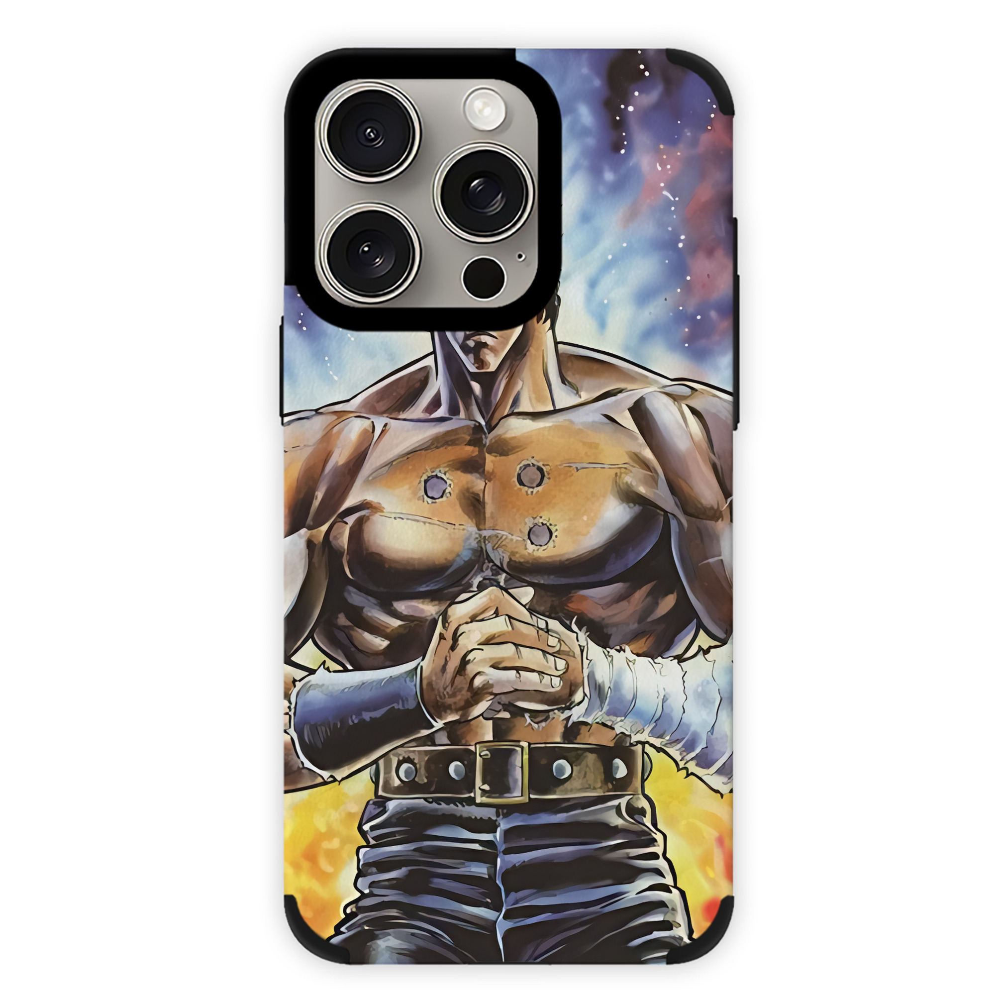 （画像用） 北斗の拳 Fist of the North Star 【iPhone15ProMax対応】 PUレザー スマホケース 耐衝撃＆黄変防止
