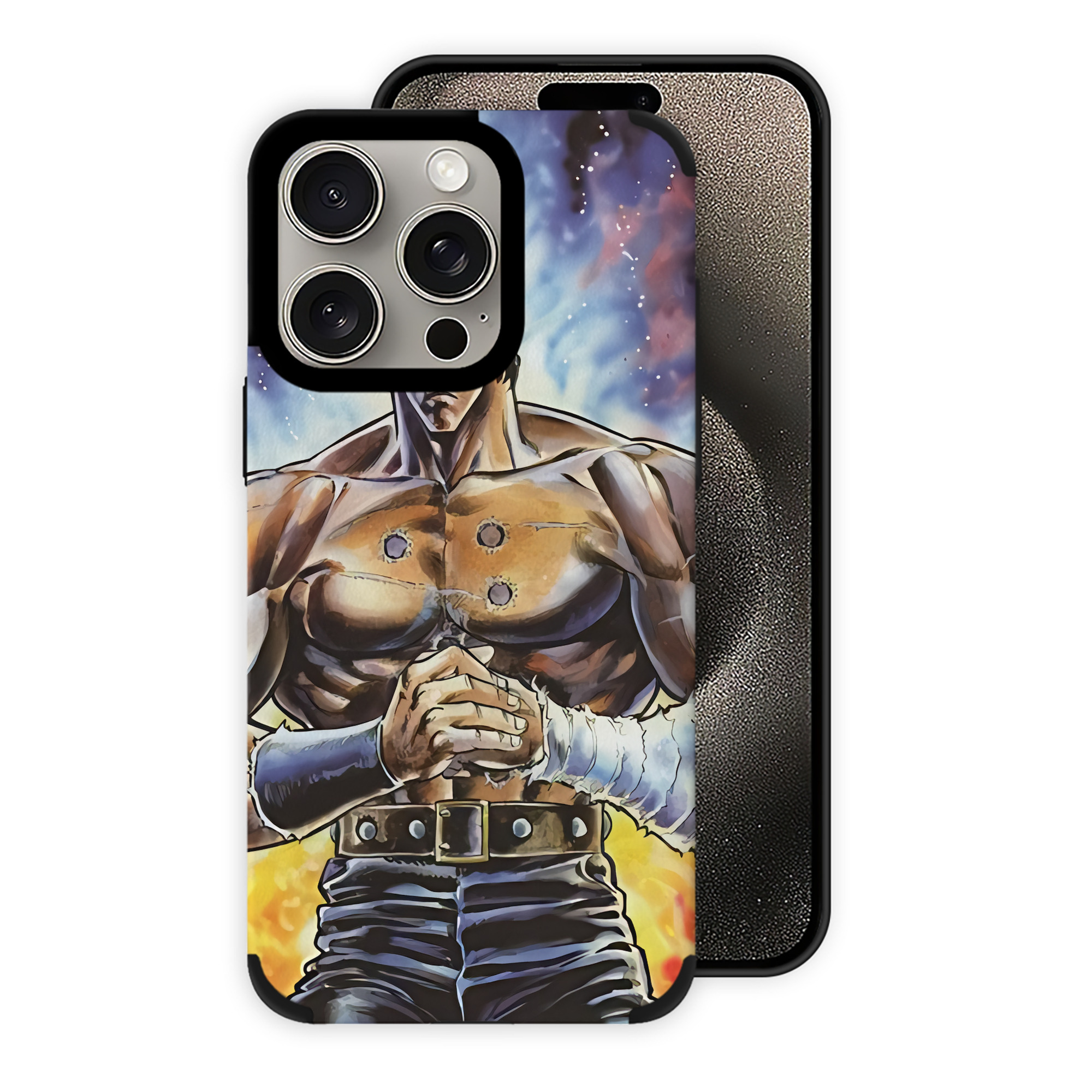 （画像用） 北斗の拳 Fist of the North Star 【iPhone15ProMax対応】 PUレザー スマホケース 耐衝撃＆黄変防止