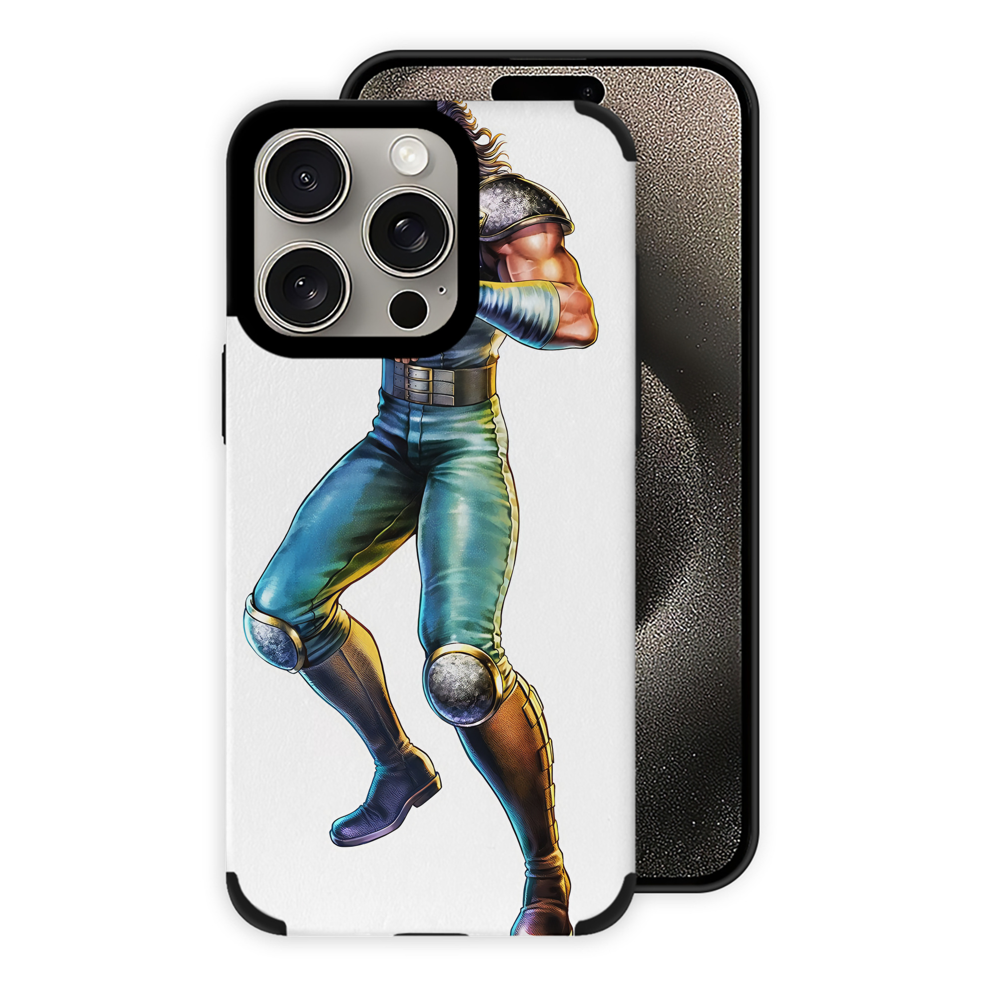 （画像用） 北斗の拳 Fist of the North Star 【iPhone15ProMax対応】 PUレザー スマホケース 耐衝撃＆黄変防止