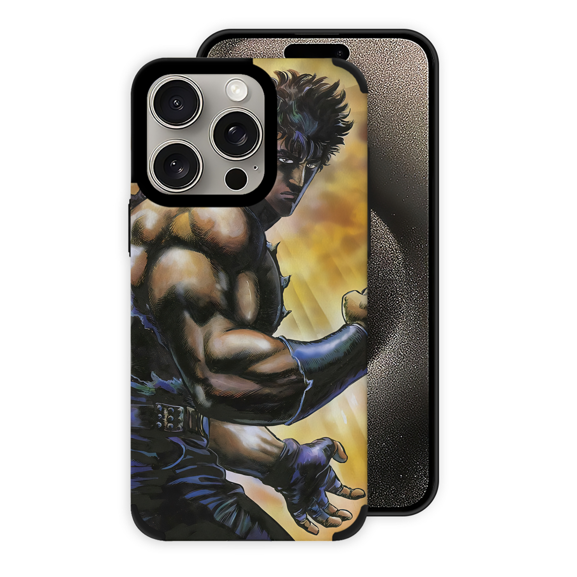 （画像用） 北斗の拳 Fist of the North Star 【iPhone15ProMax対応】 PUレザー スマホケース 耐衝撃＆黄変防止