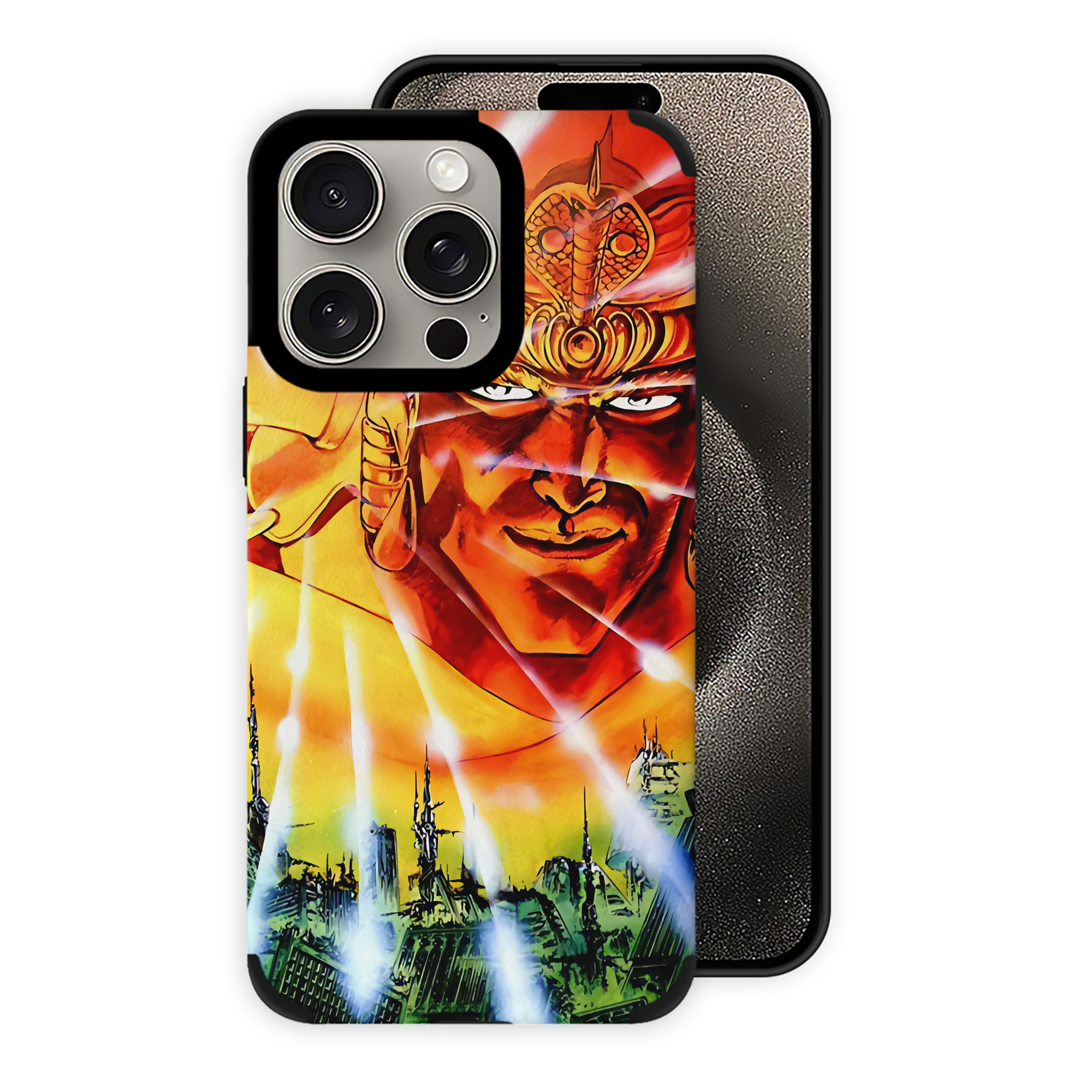 （画像用） 北斗の拳 Fist of the North Star 【iPhone15ProMax対応】 PUレザー スマホケース 耐衝撃＆黄変防止