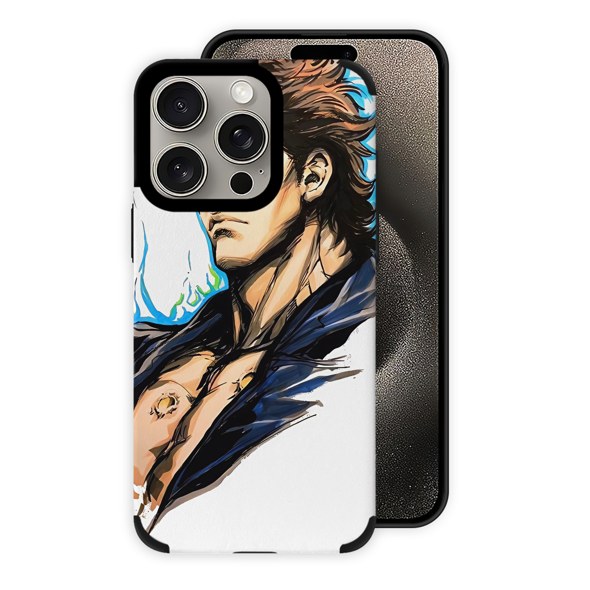 （画像用） 北斗の拳 Fist of the North Star 【iPhone15ProMax対応】 PUレザー スマホケース 耐衝撃＆黄変防止