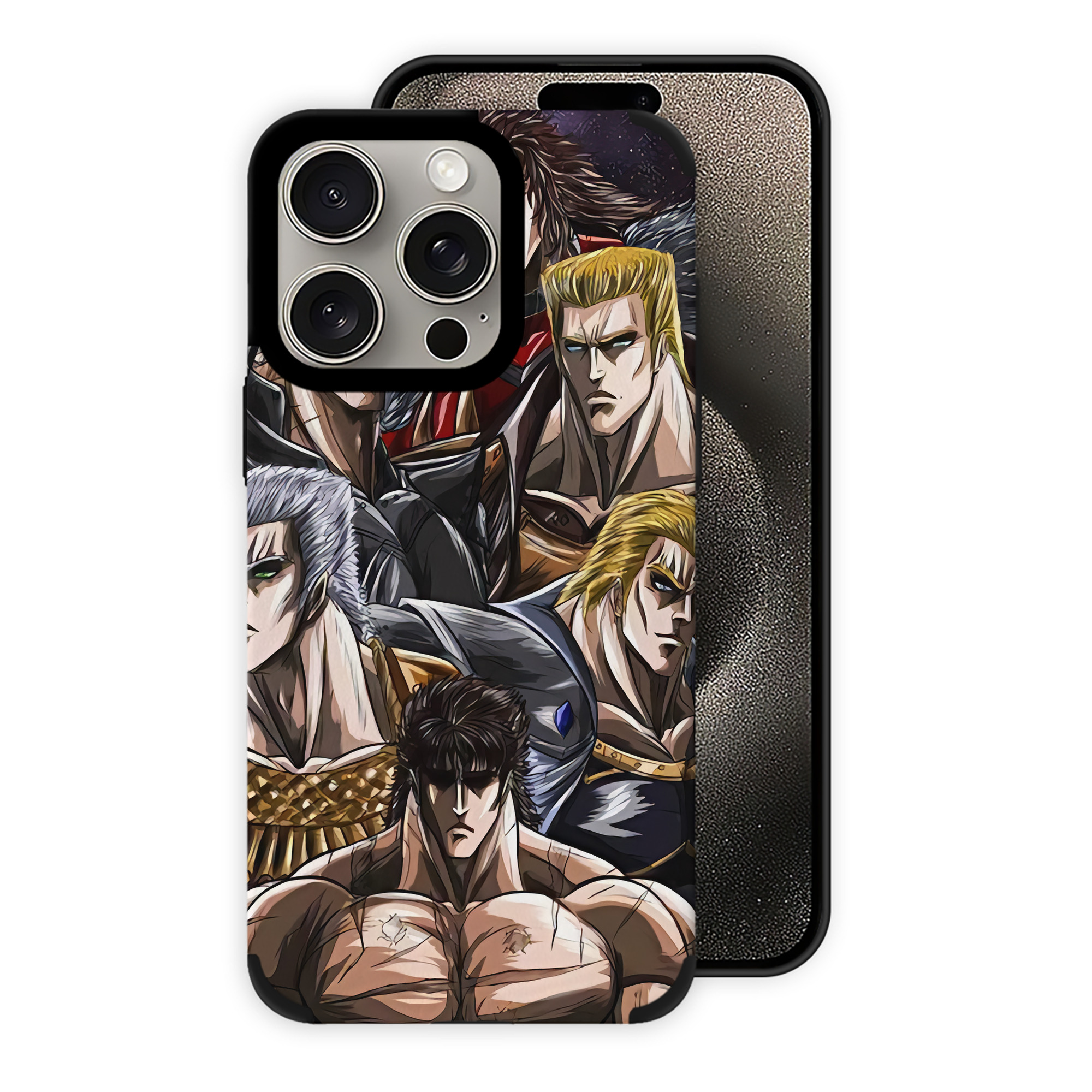 （画像用） 北斗の拳 Fist of the North Star 【iPhone15ProMax対応】 PUレザー スマホケース 耐衝撃＆黄変防止