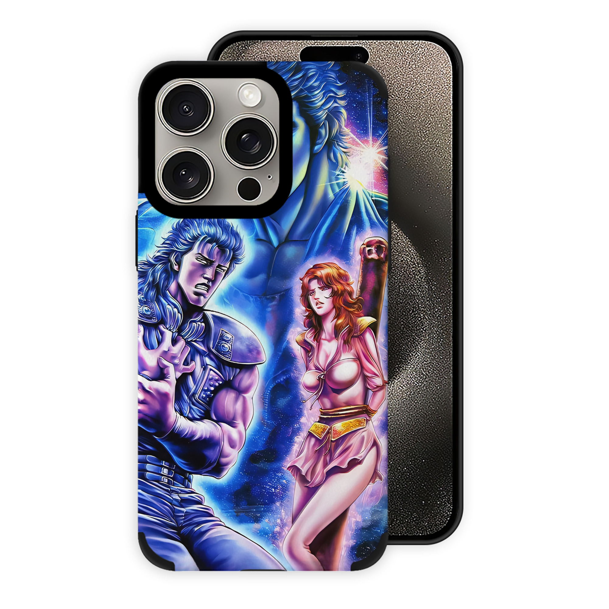 （画像用） 北斗の拳 Fist of the North Star 【iPhone15ProMax対応】 PUレザー スマホケース 耐衝撃＆黄変防止