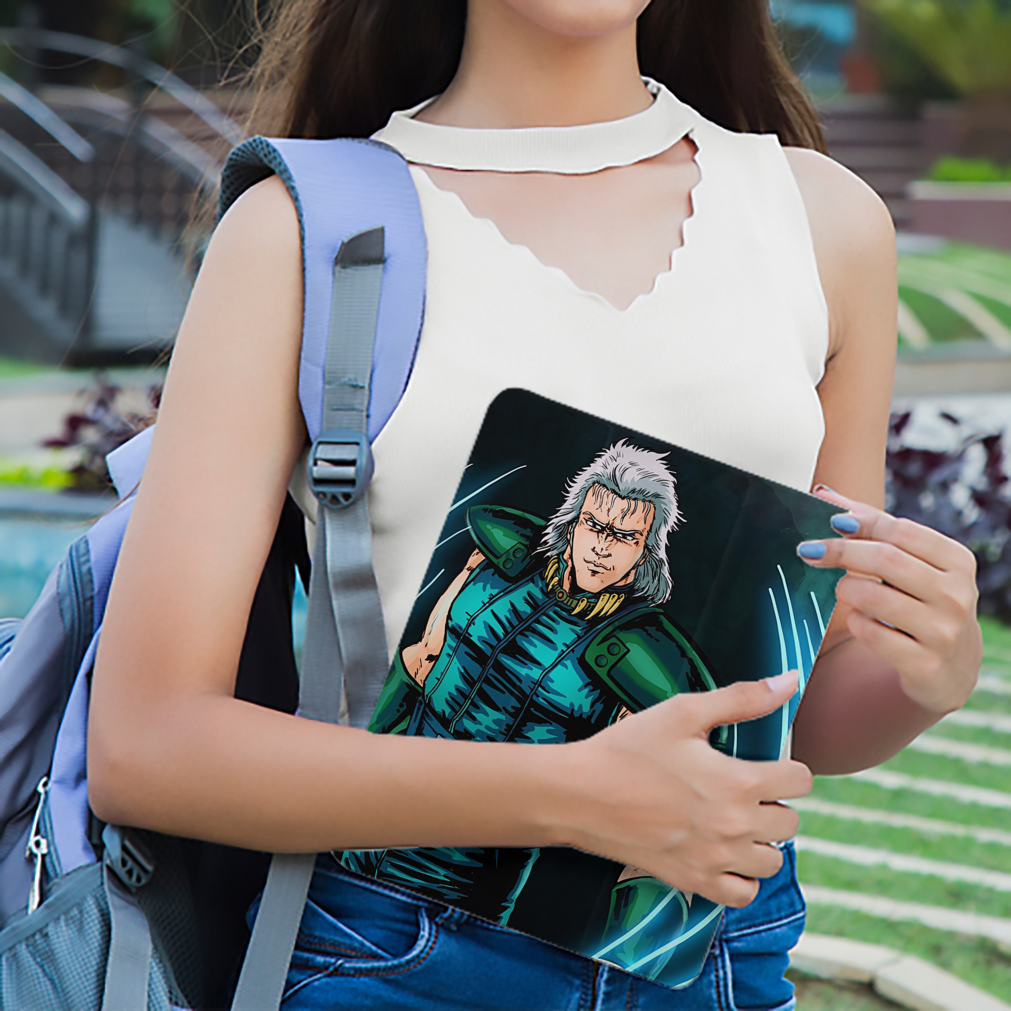 北斗の拳 Fist of the North Star IPad ケース ペン収納付き 三つ折りスタンド PUレザー×シリコン 対応機種9.5/10.5/10.9インチ