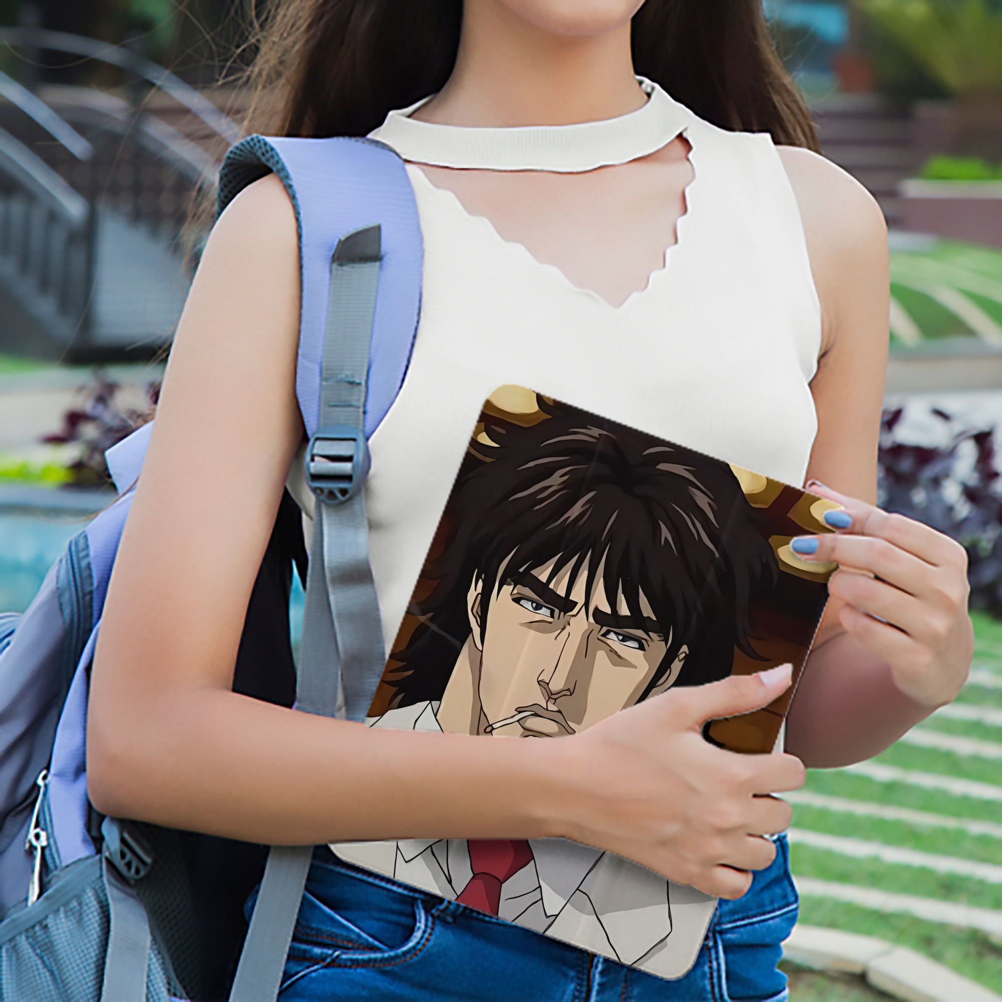 北斗の拳 Fist of the North Star IPad ケース ペン収納付き 三つ折りスタンド PUレザー×シリコン 対応機種9.5/10.5/10.9インチ