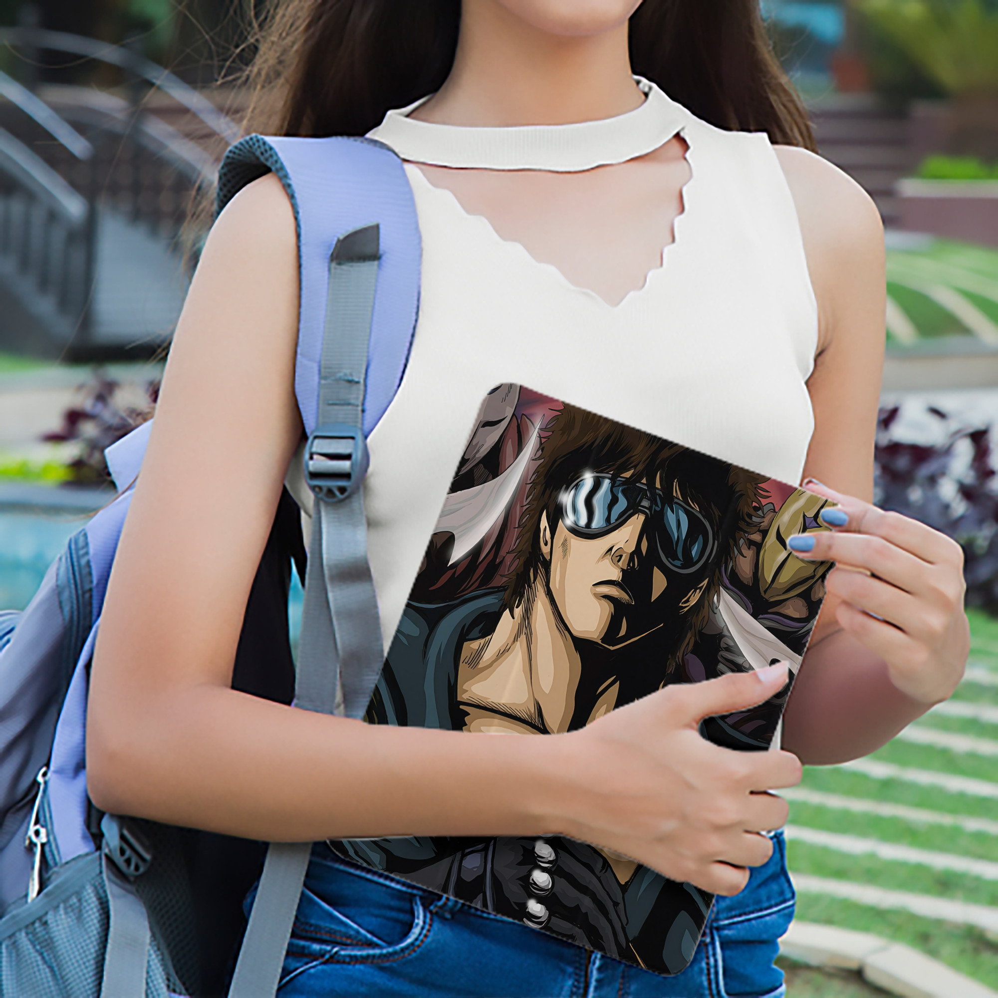 北斗の拳 Fist of the North Star IPad ケース ペン収納付き 三つ折りスタンド PUレザー×シリコン 対応機種9.5/10.5/10.9インチ