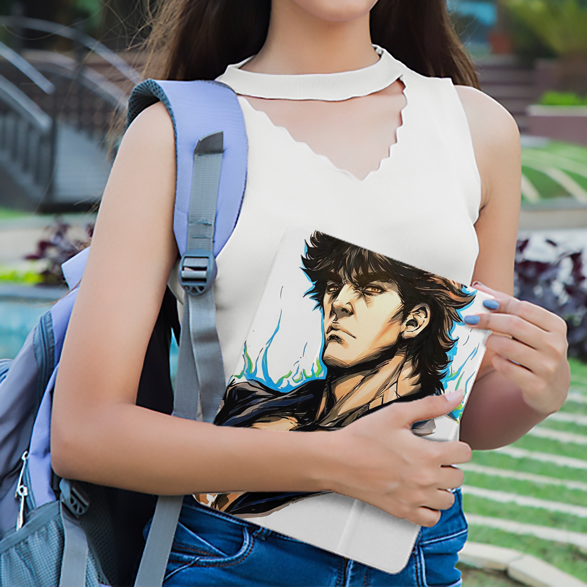 北斗の拳 Fist of the North Star IPad ケース ペン収納付き 三つ折りスタンド PUレザー×シリコン 対応機種9.5/10.5/10.9インチ