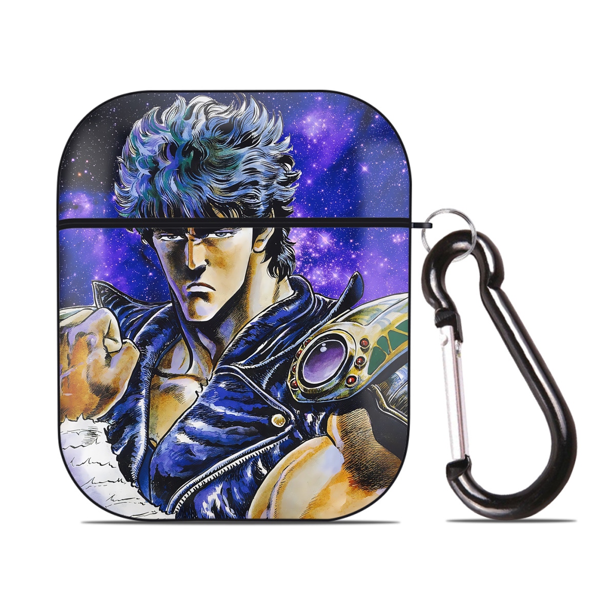 （画像用） 北斗の拳 Fist of the North Star AirPods 第2世代保護ケース ハードシェル ブラック 耐衝撃・防指紋・カラビナ付き