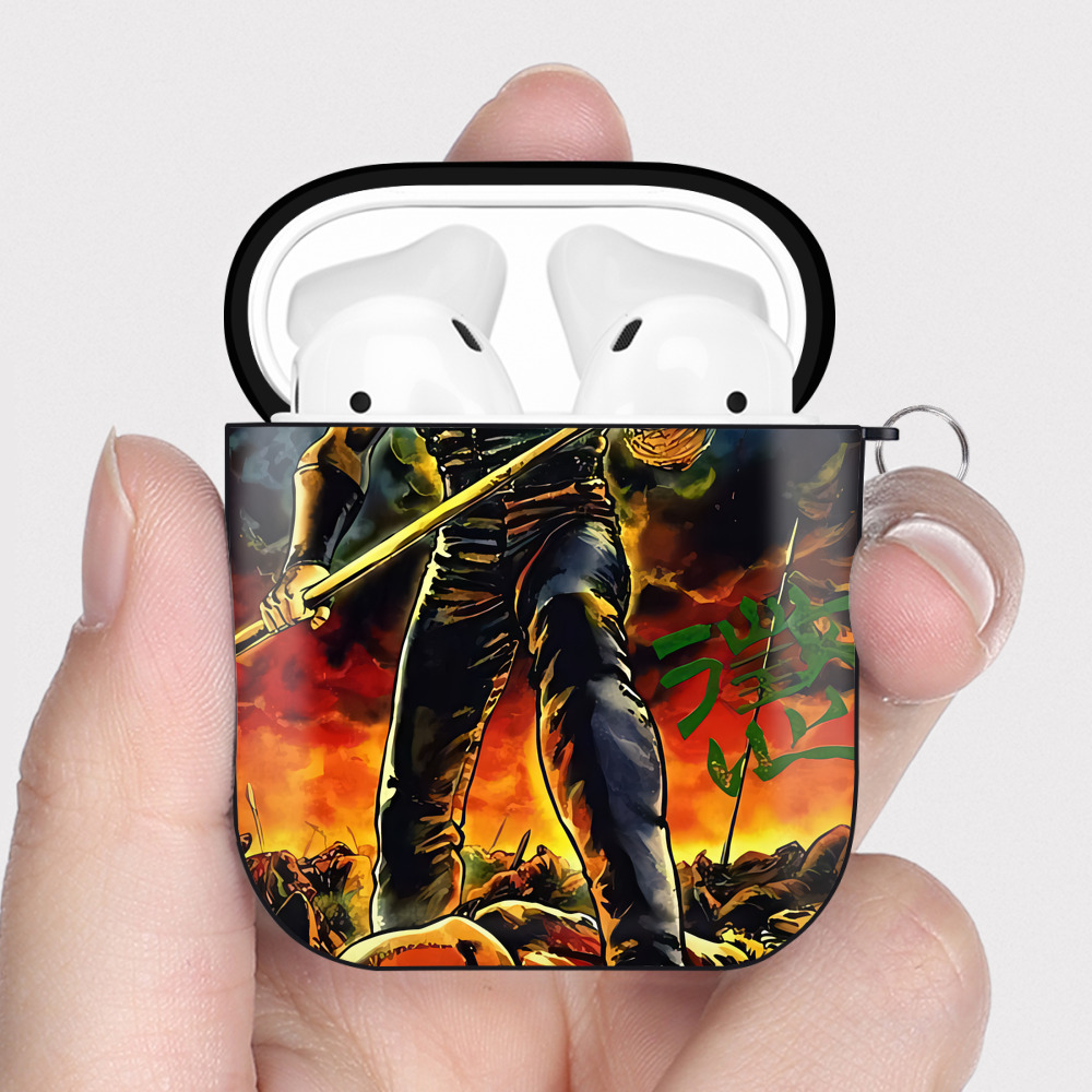 （画像用） 北斗の拳 Fist of the North Star AirPods 第2世代保護ケース ハードシェル ブラック 耐衝撃・防指紋・カラビナ付き