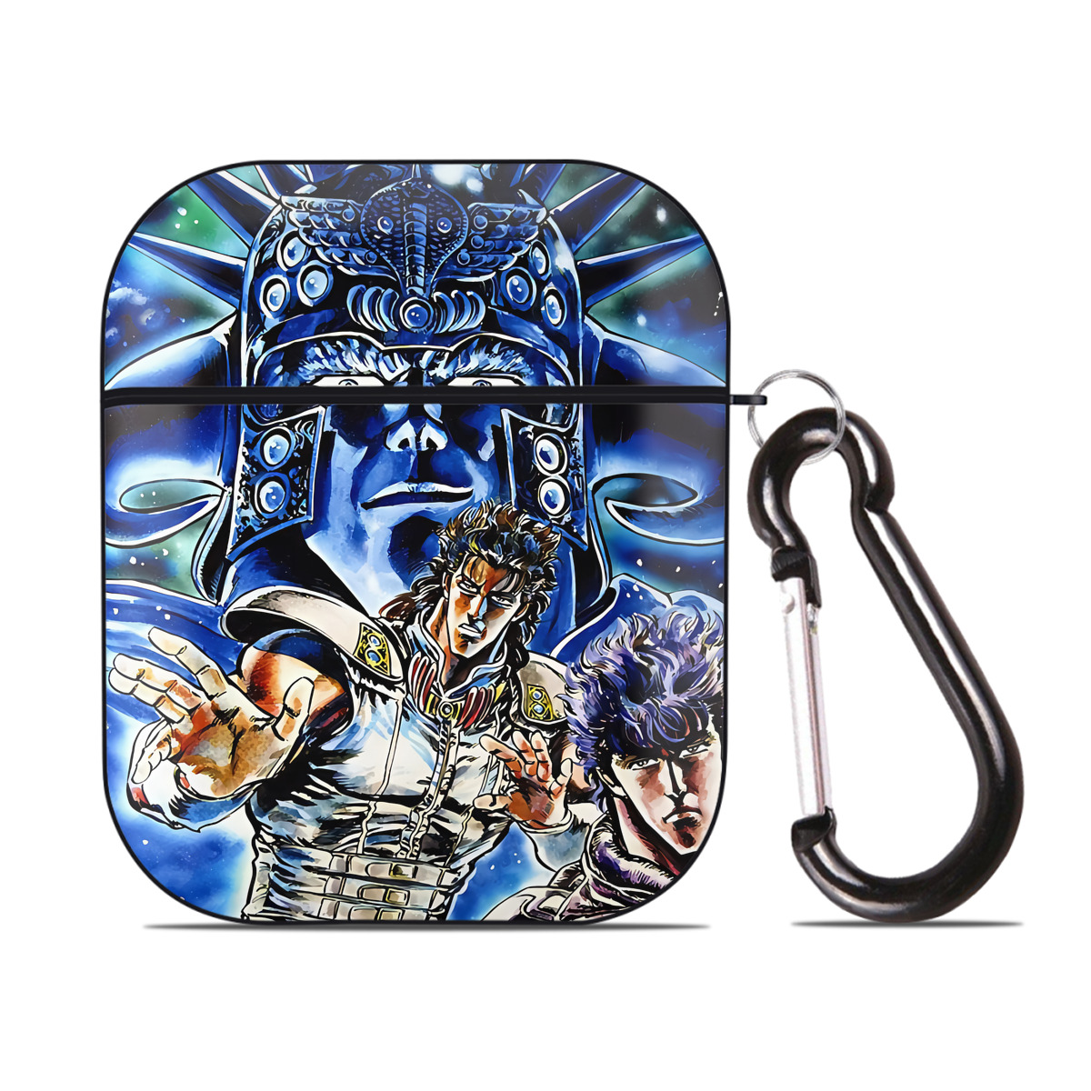 （画像用） 北斗の拳 Fist of the North Star AirPods 第2世代保護ケース ハードシェル ブラック 耐衝撃・防指紋・カラビナ付き