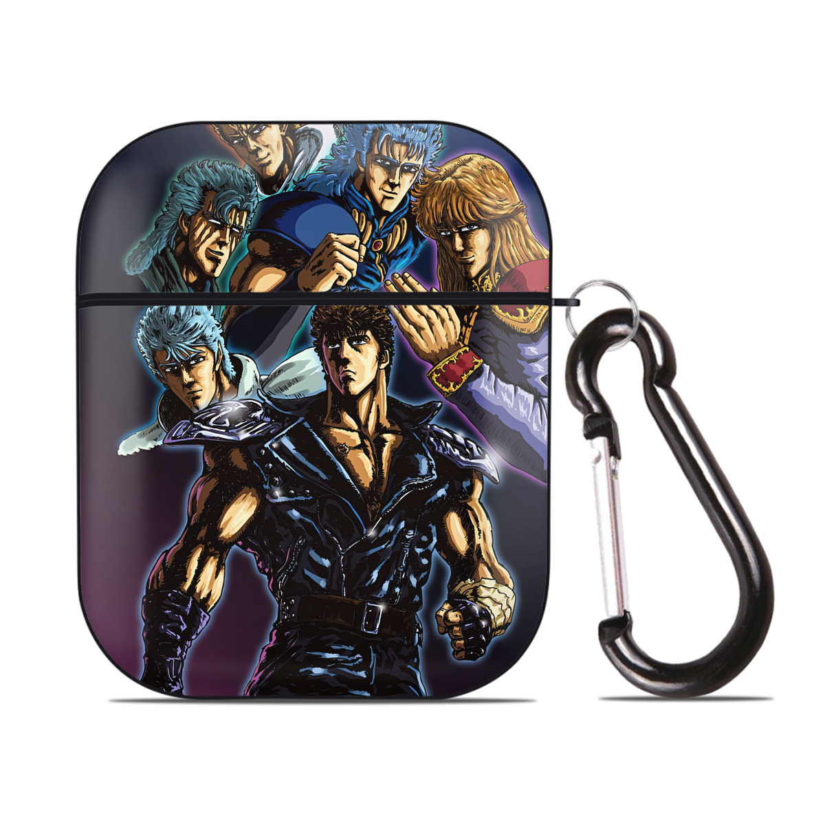 （画像用） 北斗の拳 Fist of the North Star AirPods 第2世代保護ケース ハードシェル ブラック 耐衝撃・防指紋・カラビナ付き