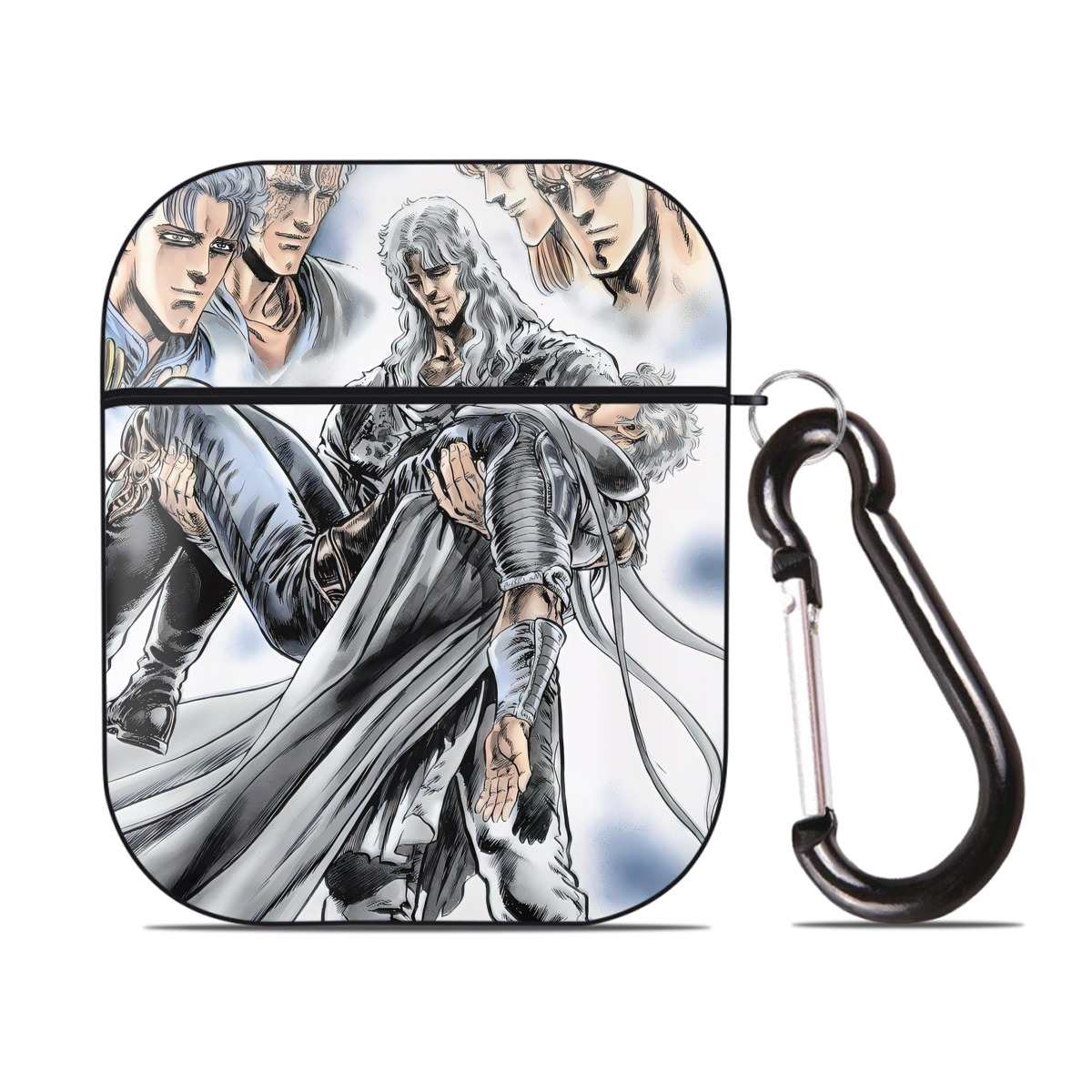（画像用） 北斗の拳 Fist of the North Star AirPods 第2世代保護ケース ハードシェル ブラック 耐衝撃・防指紋・カラビナ付き