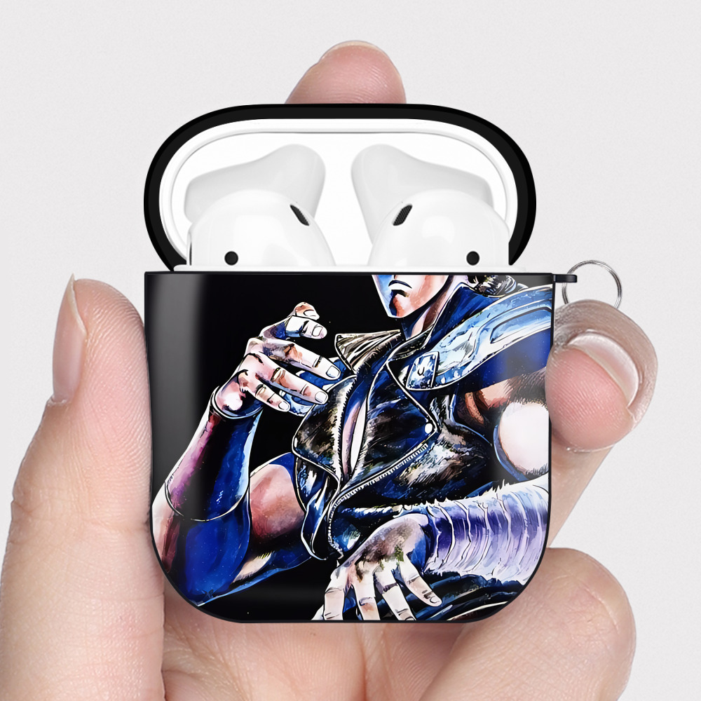 （画像用） 北斗の拳 Fist of the North Star AirPods 第2世代保護ケース ハードシェル ブラック 耐衝撃・防指紋・カラビナ付き