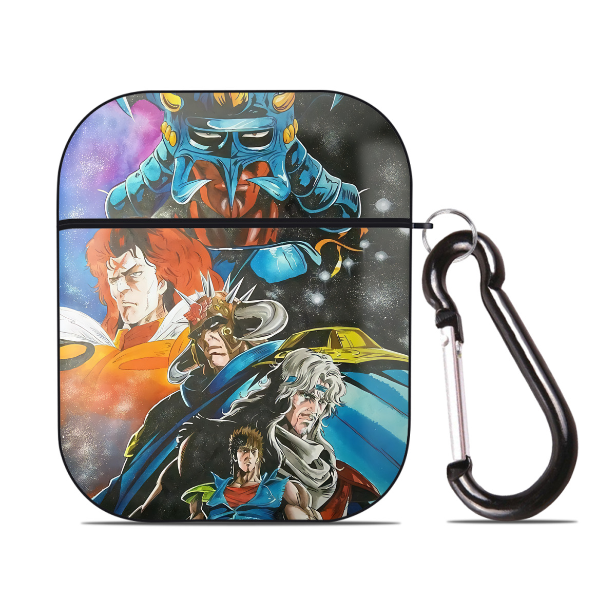 （画像用） 北斗の拳 Fist of the North Star AirPods 第2世代保護ケース ハードシェル ブラック 耐衝撃・防指紋・カラビナ付き