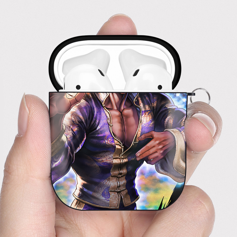 （画像用） 北斗の拳 Fist of the North Star AirPods 第2世代保護ケース ハードシェル ブラック 耐衝撃・防指紋・カラビナ付き