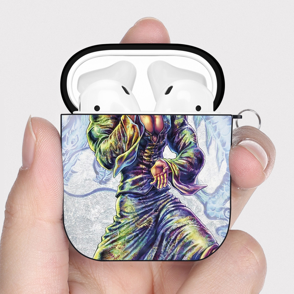 （画像用） 北斗の拳 Fist of the North Star AirPods 第2世代保護ケース ハードシェル ブラック 耐衝撃・防指紋・カラビナ付き
