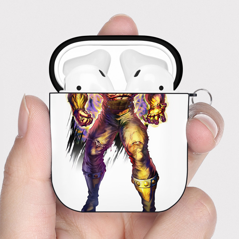（画像用） 北斗の拳 Fist of the North Star AirPods 第2世代保護ケース ハードシェル ブラック 耐衝撃・防指紋・カラビナ付き