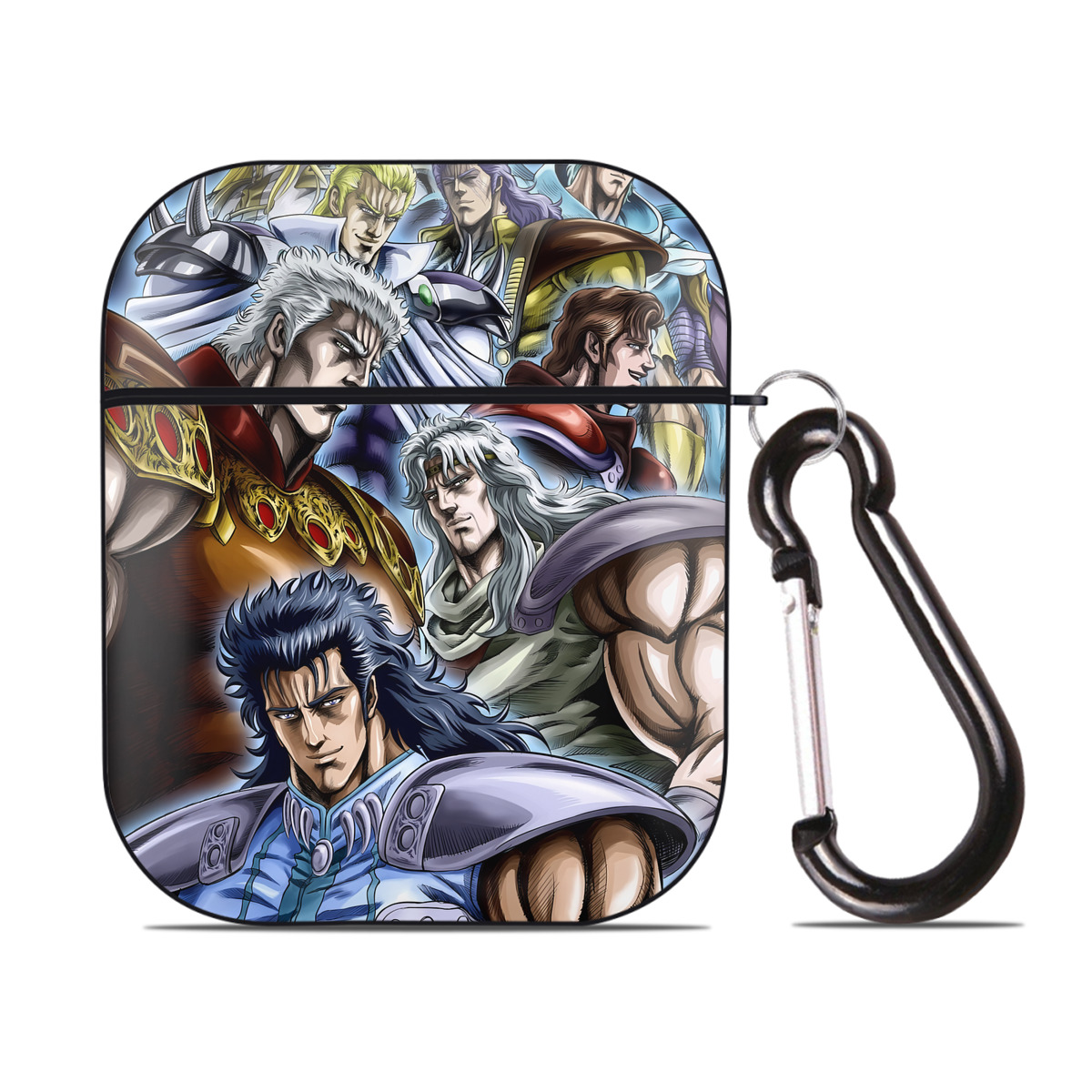 （画像用） 北斗の拳 Fist of the North Star AirPods 第2世代保護ケース ハードシェル ブラック 耐衝撃・防指紋・カラビナ付き