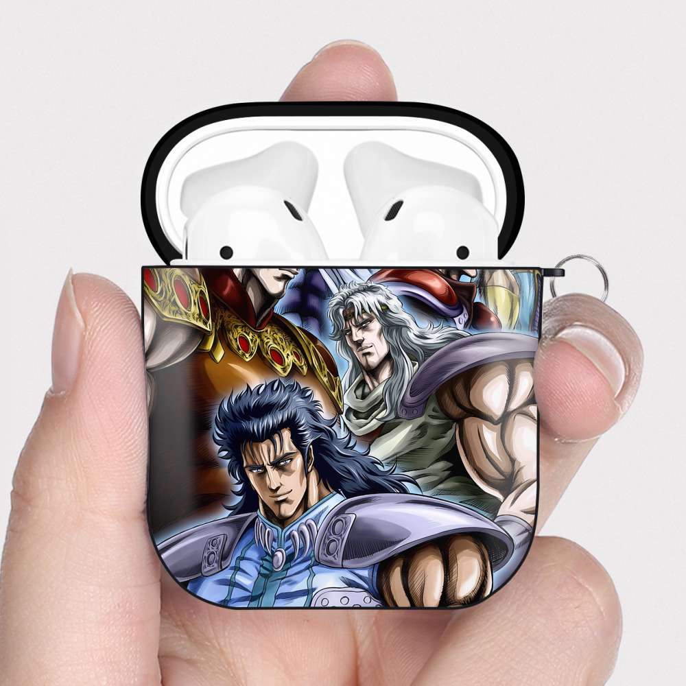 （画像用） 北斗の拳 Fist of the North Star AirPods 第2世代保護ケース ハードシェル ブラック 耐衝撃・防指紋・カラビナ付き