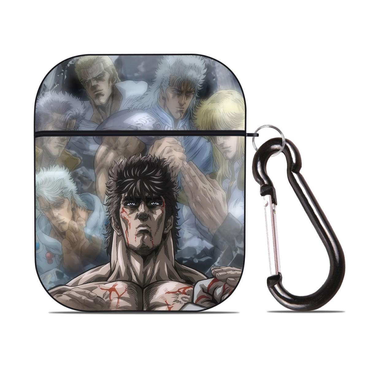 （画像用） 北斗の拳 Fist of the North Star AirPods 第2世代保護ケース ハードシェル ブラック 耐衝撃・防指紋・カラビナ付き