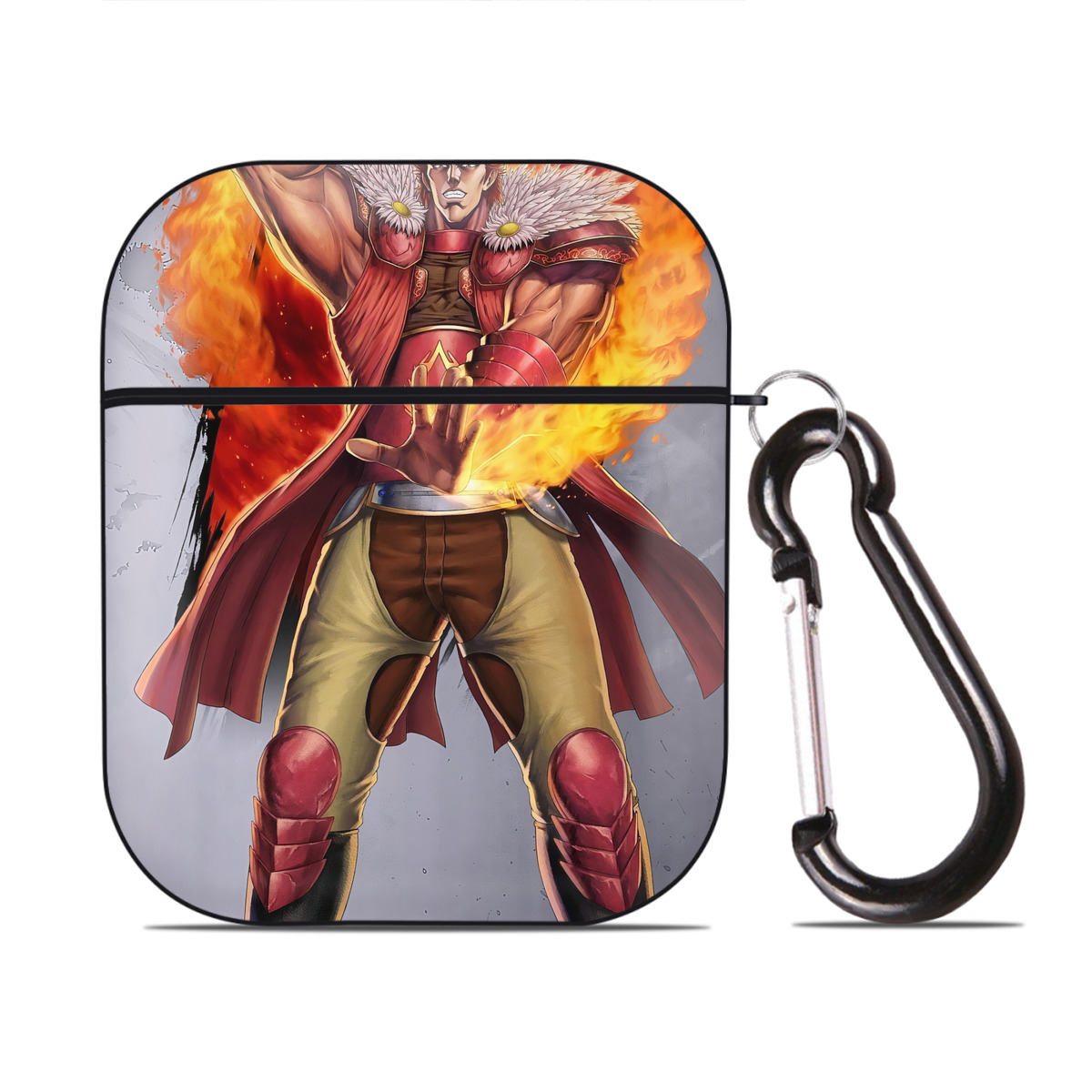 （画像用） 北斗の拳 Fist of the North Star AirPods 第2世代保護ケース ハードシェル ブラック 耐衝撃・防指紋・カラビナ付き