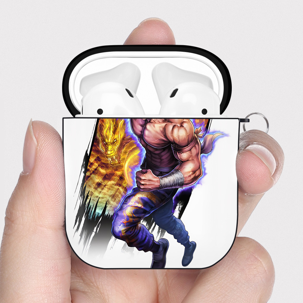 （画像用） 北斗の拳 Fist of the North Star AirPods 第2世代保護ケース ハードシェル ブラック 耐衝撃・防指紋・カラビナ付き