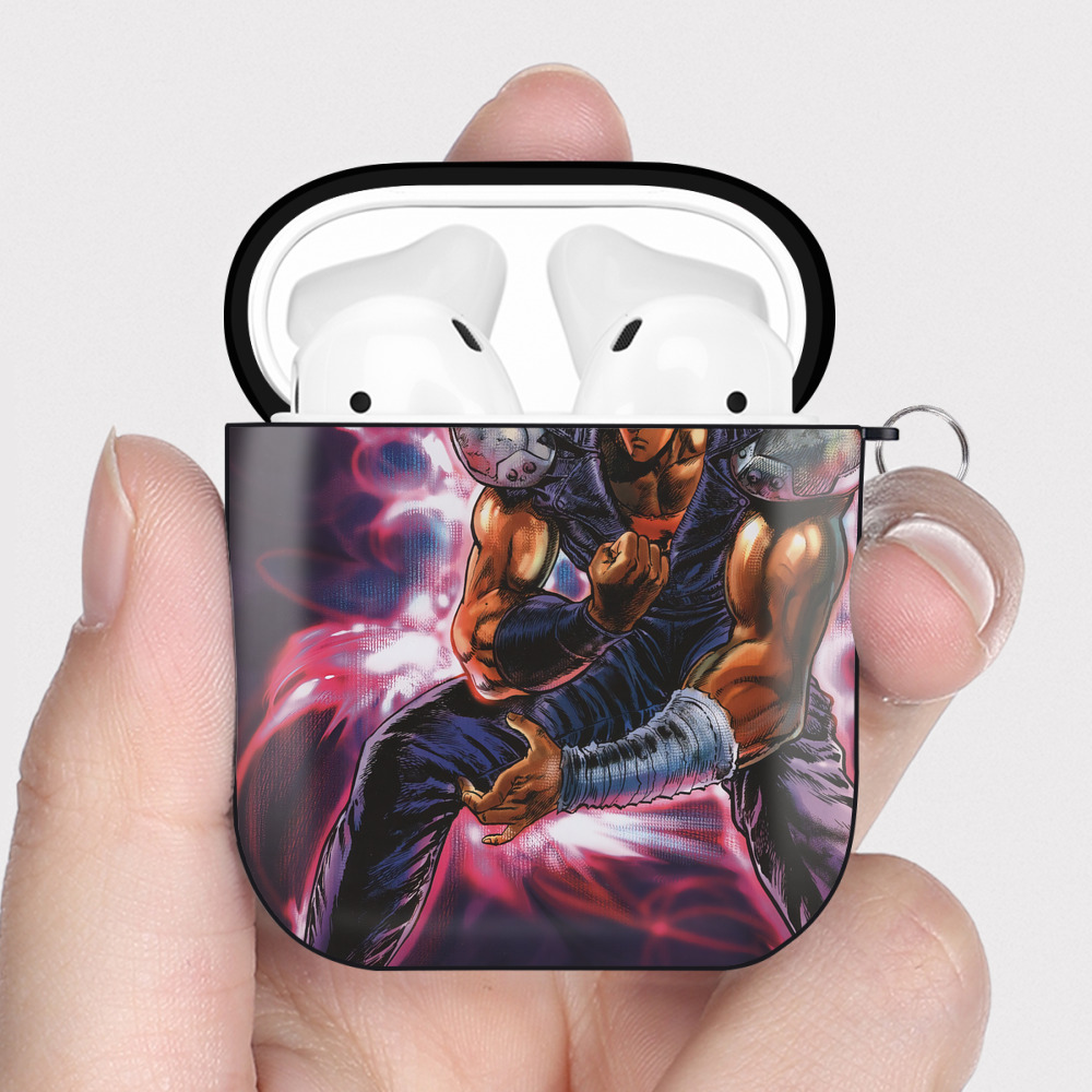 （画像用） 北斗の拳 Fist of the North Star AirPods 第2世代保護ケース ハードシェル ブラック 耐衝撃・防指紋・カラビナ付き