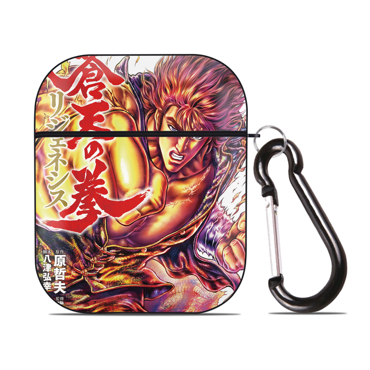（画像用） 北斗の拳 Fist of the North Star AirPods 第2世代保護ケース ハードシェル ブラック 耐衝撃・防指紋・カラビナ付き