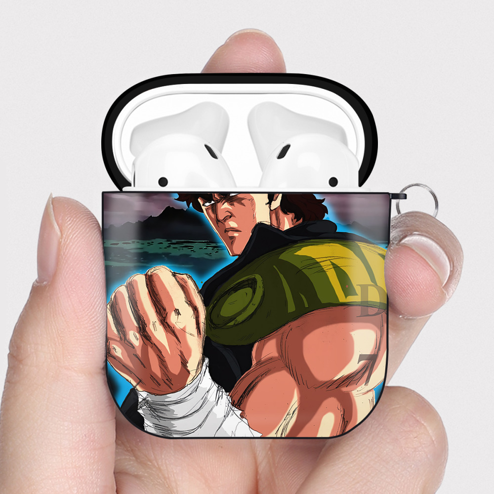 （画像用） 北斗の拳 Fist of the North Star AirPods 第2世代保護ケース ハードシェル ブラック 耐衝撃・防指紋・カラビナ付き