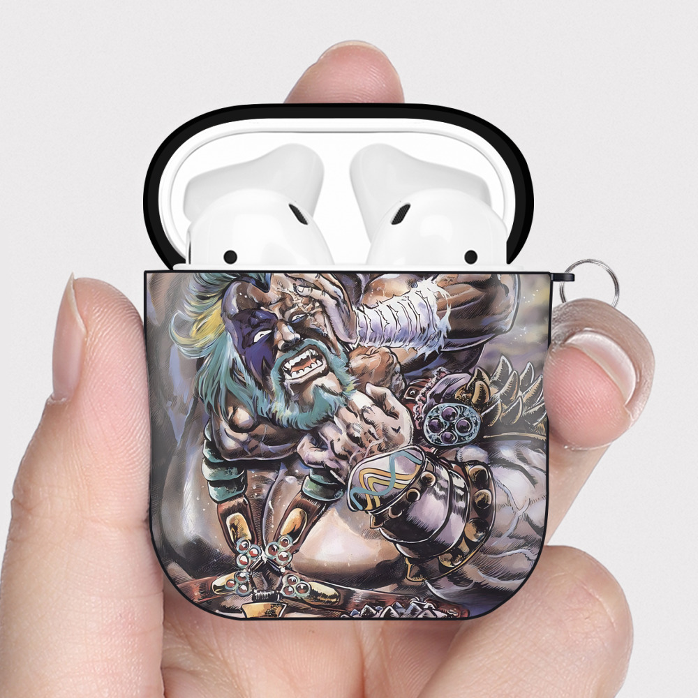（画像用） 北斗の拳 Fist of the North Star AirPods 第2世代保護ケース ハードシェル ブラック 耐衝撃・防指紋・カラビナ付き