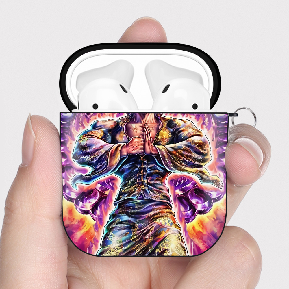 （画像用） 北斗の拳 Fist of the North Star AirPods 第2世代保護ケース ハードシェル ブラック 耐衝撃・防指紋・カラビナ付き