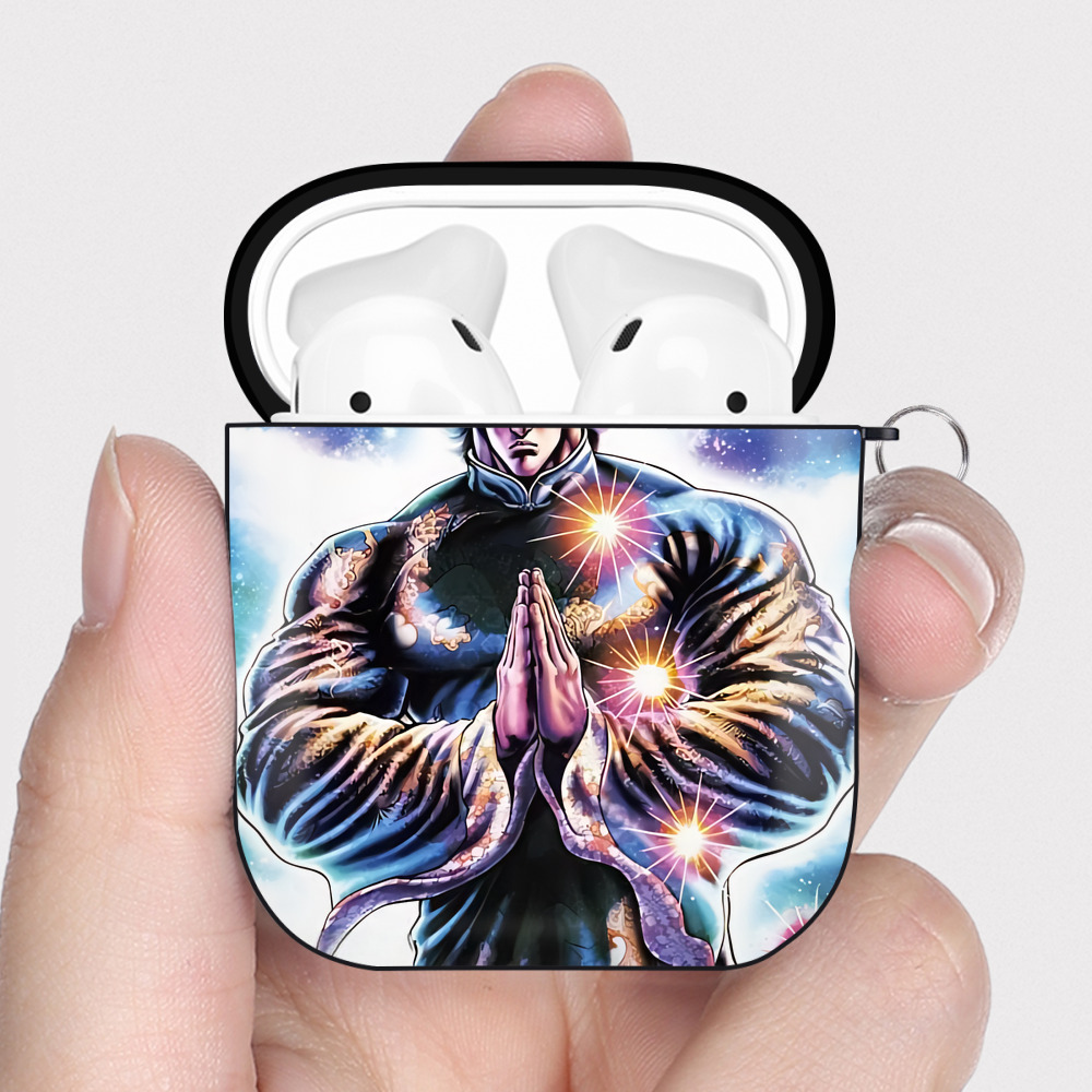 （画像用） 北斗の拳 Fist of the North Star AirPods 第2世代保護ケース ハードシェル ブラック 耐衝撃・防指紋・カラビナ付き
