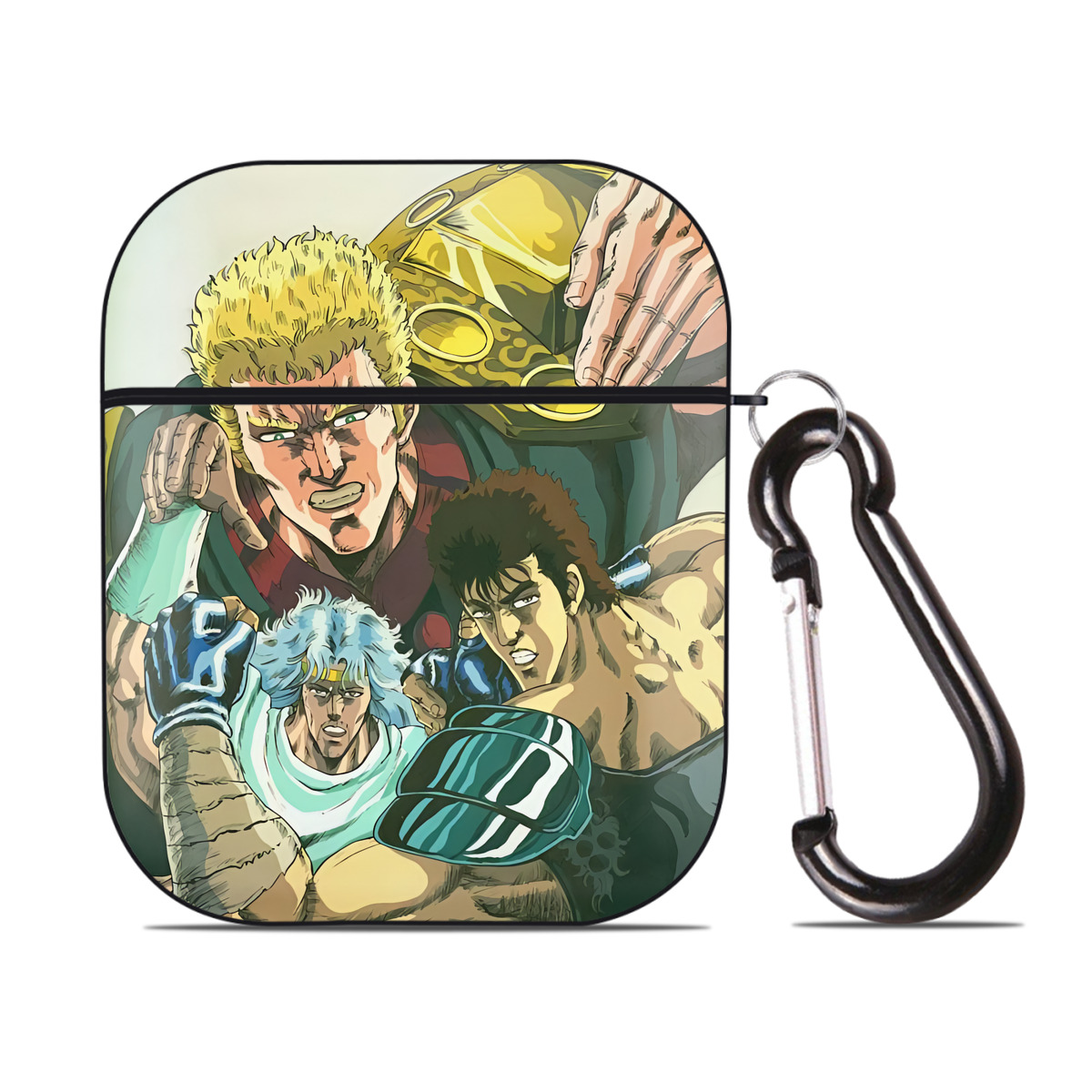 （画像用） 北斗の拳 Fist of the North Star AirPods 第2世代保護ケース ハードシェル ブラック 耐衝撃・防指紋・カラビナ付き
